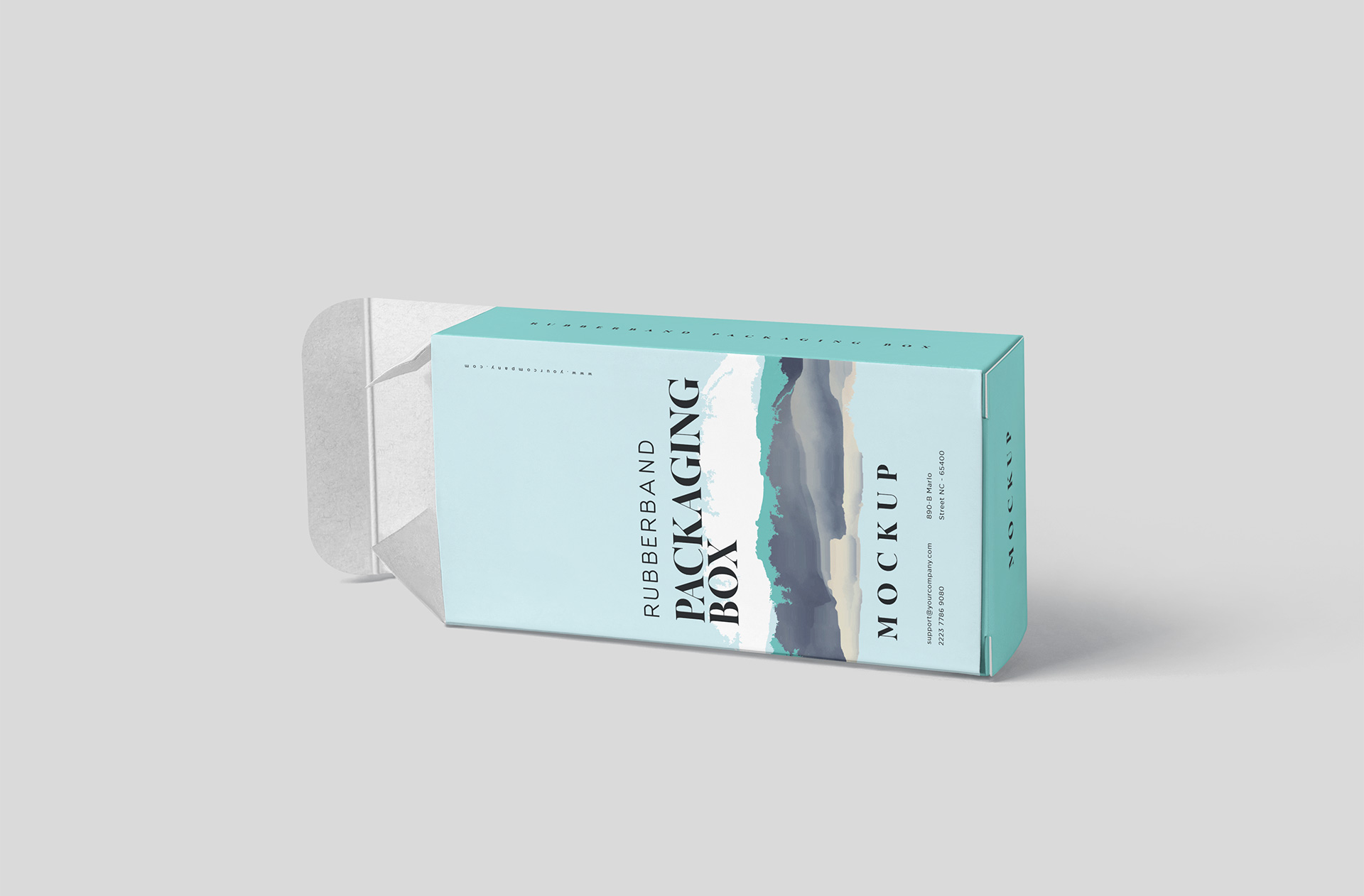 Flat Rubber Band Packaging Box Mockup – Custom Branding