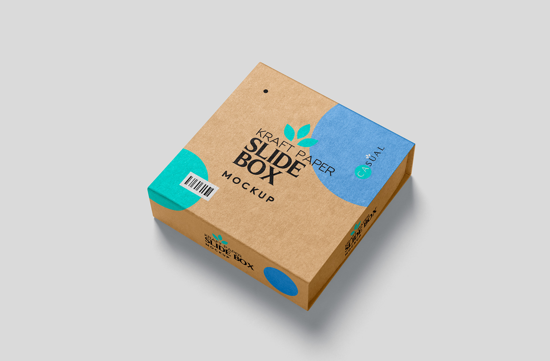 Closed Kraft Slide Box Mockup – Premium PSD
