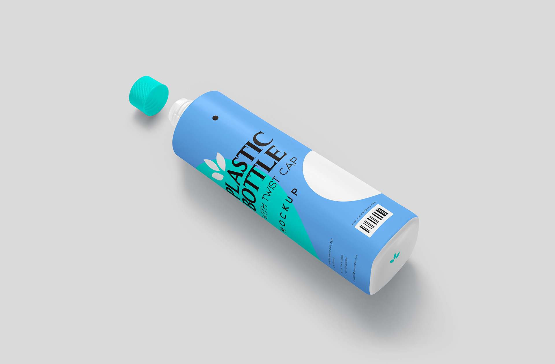 Floating Plastic Bottle with Twist Cap Mockup – High-Quality