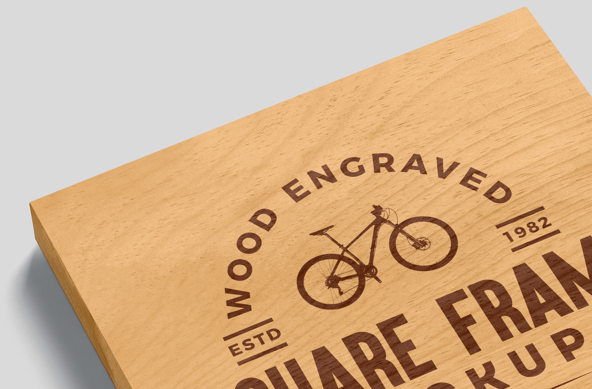 Custom Engraved Wooden Frame Mockup – Branding PSD
