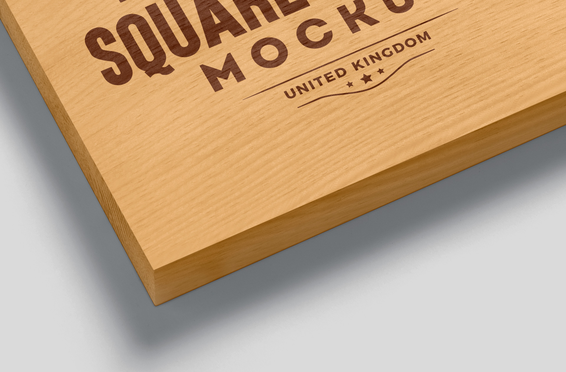 Custom Engraved Wooden Frame Mockup – Branding PSD