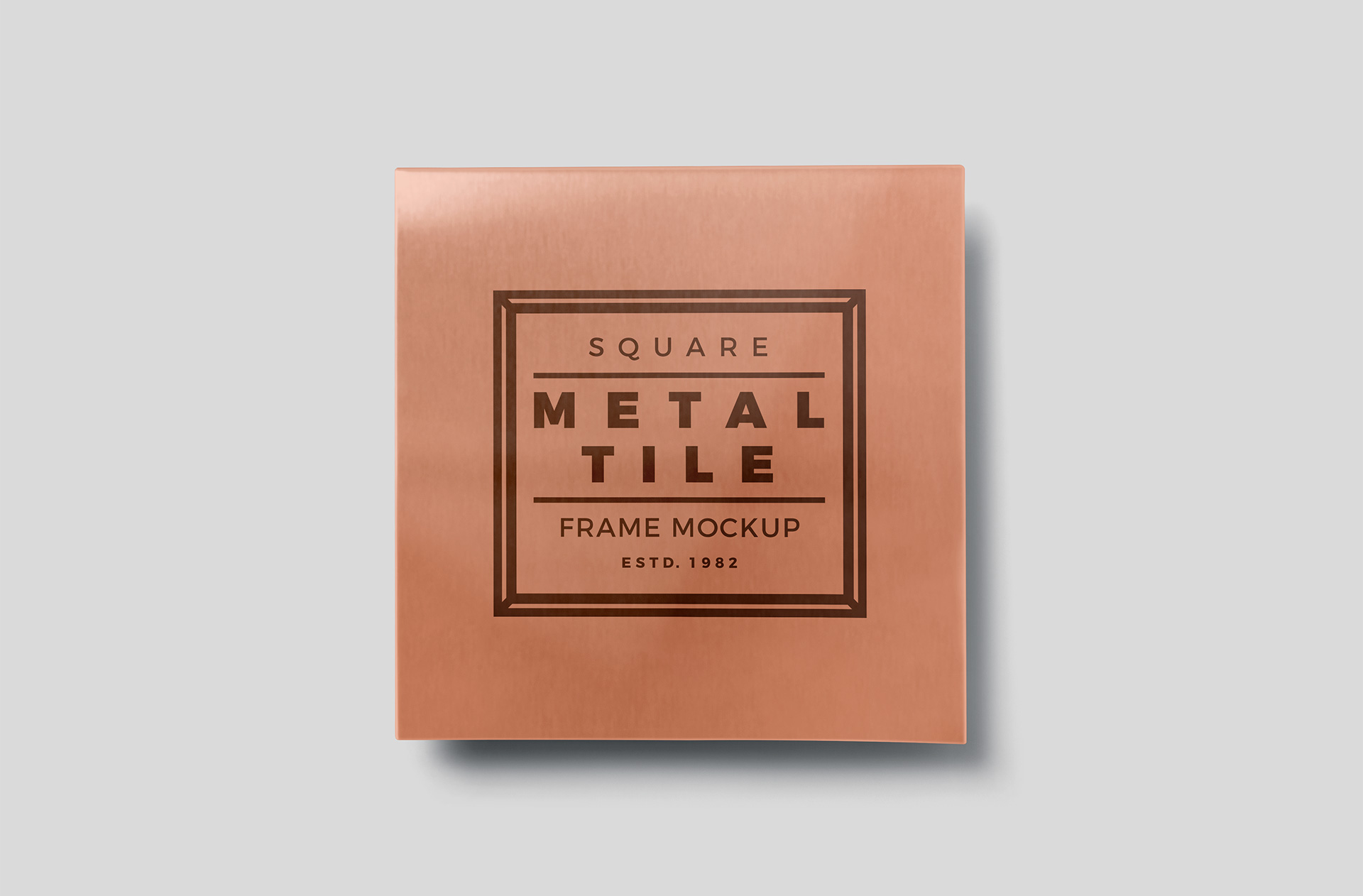 Square Metal Tile Mockup – Brushed Metal Effect