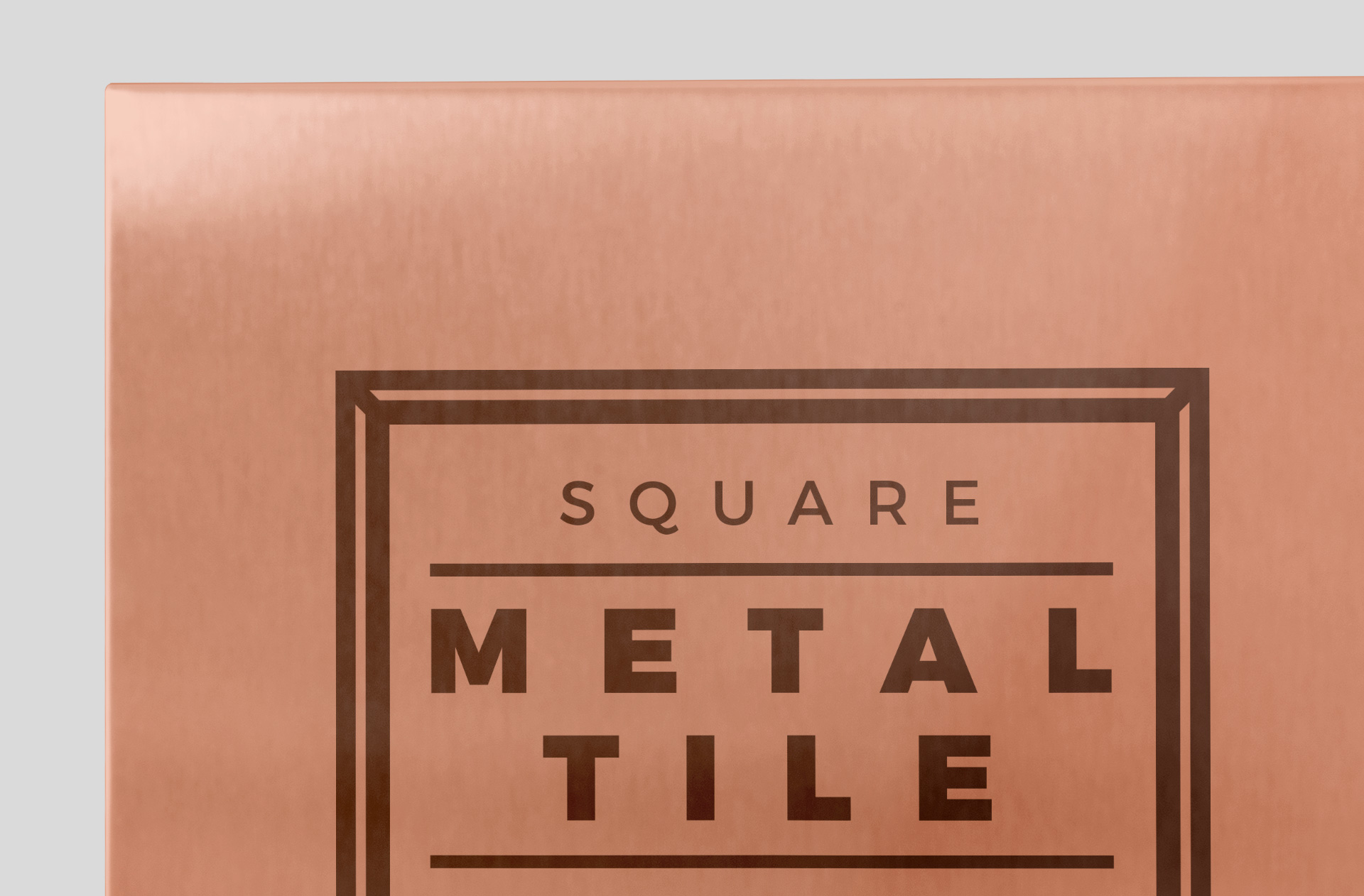 Square Metal Tile Mockup – Brushed Metal Effect