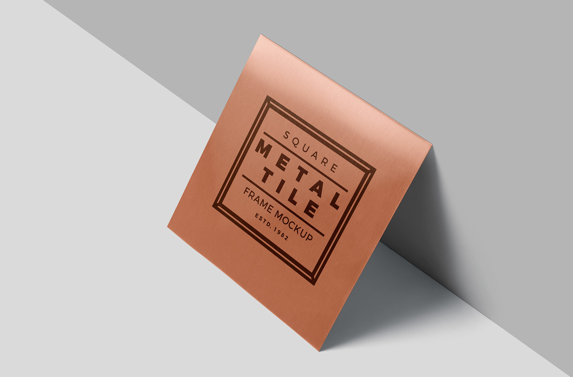 Square Metal Tile Mockup – Modern Copper Finish