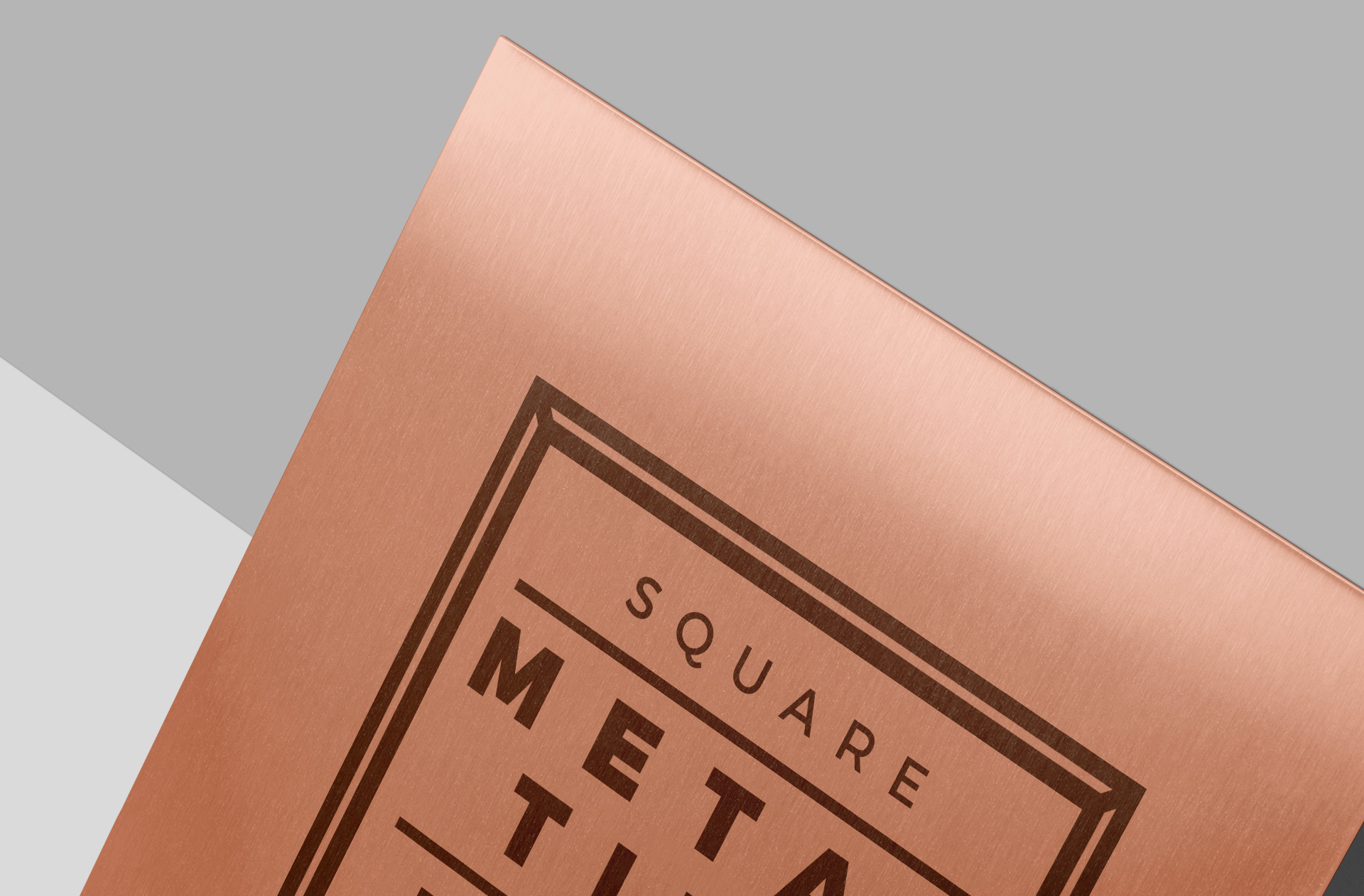 Square Metal Tile Mockup – Modern Copper Finish