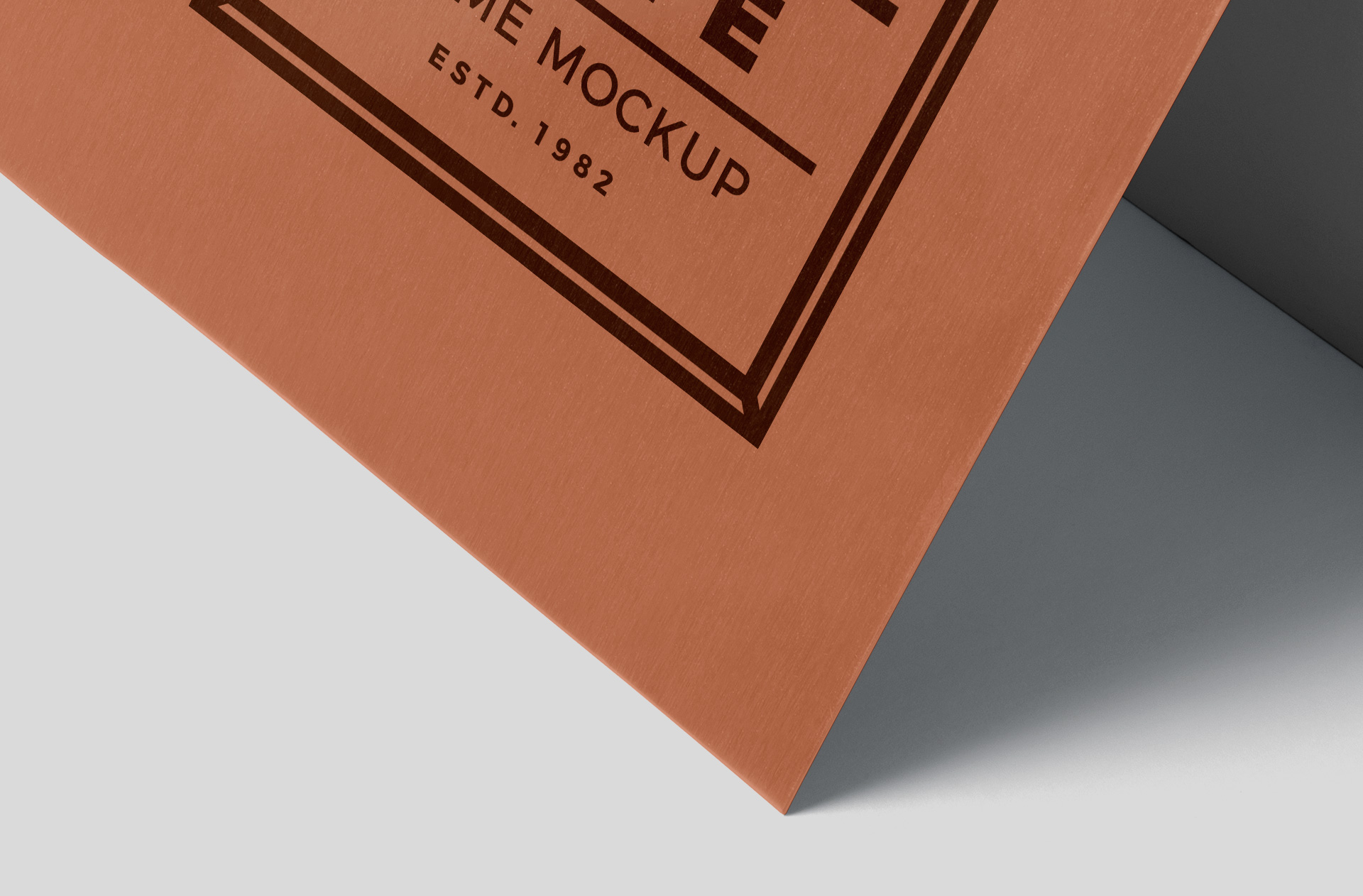 Square Metal Tile Mockup – Modern Copper Finish