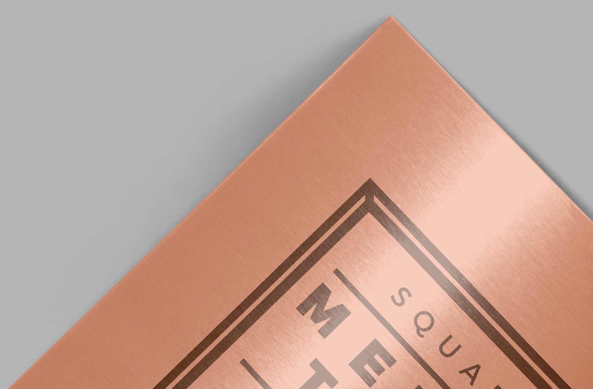 Square Metal Tile Mockup – Angled Elegant Display