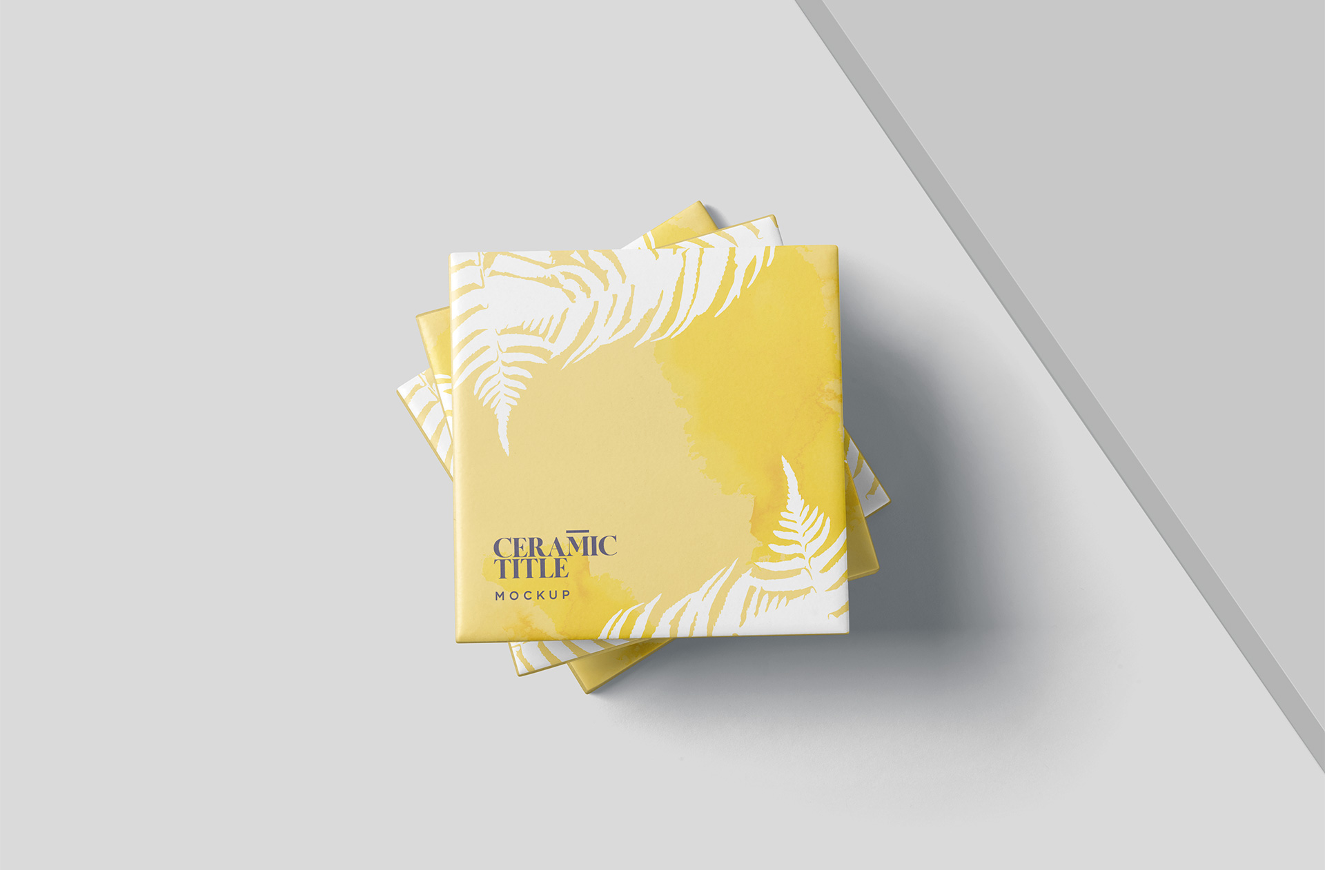 Overhead Square Ceramic Tile Mockup – High-Resolution