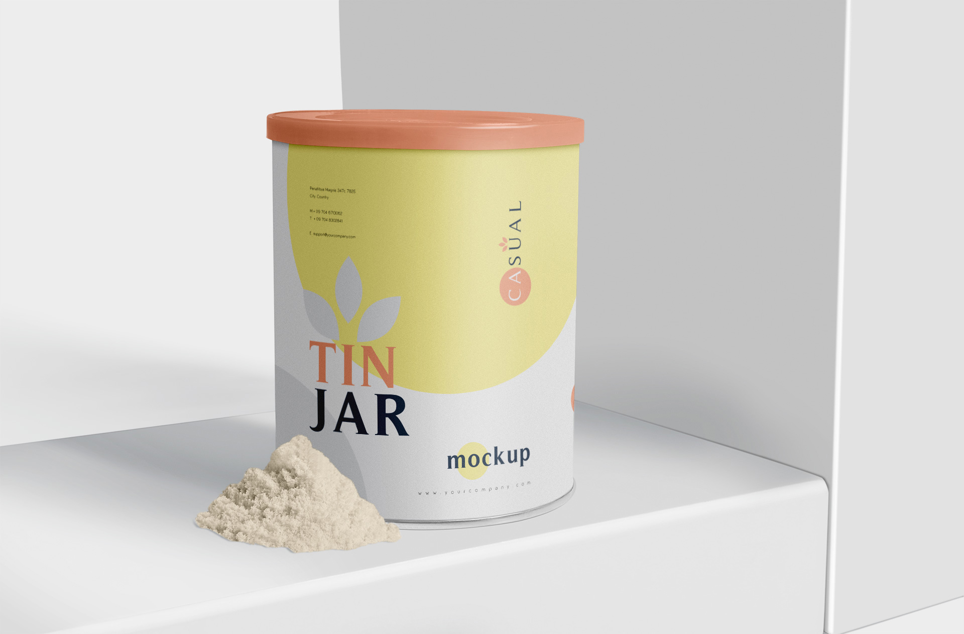 Stylish Tin Jar Mockup for Food Packaging