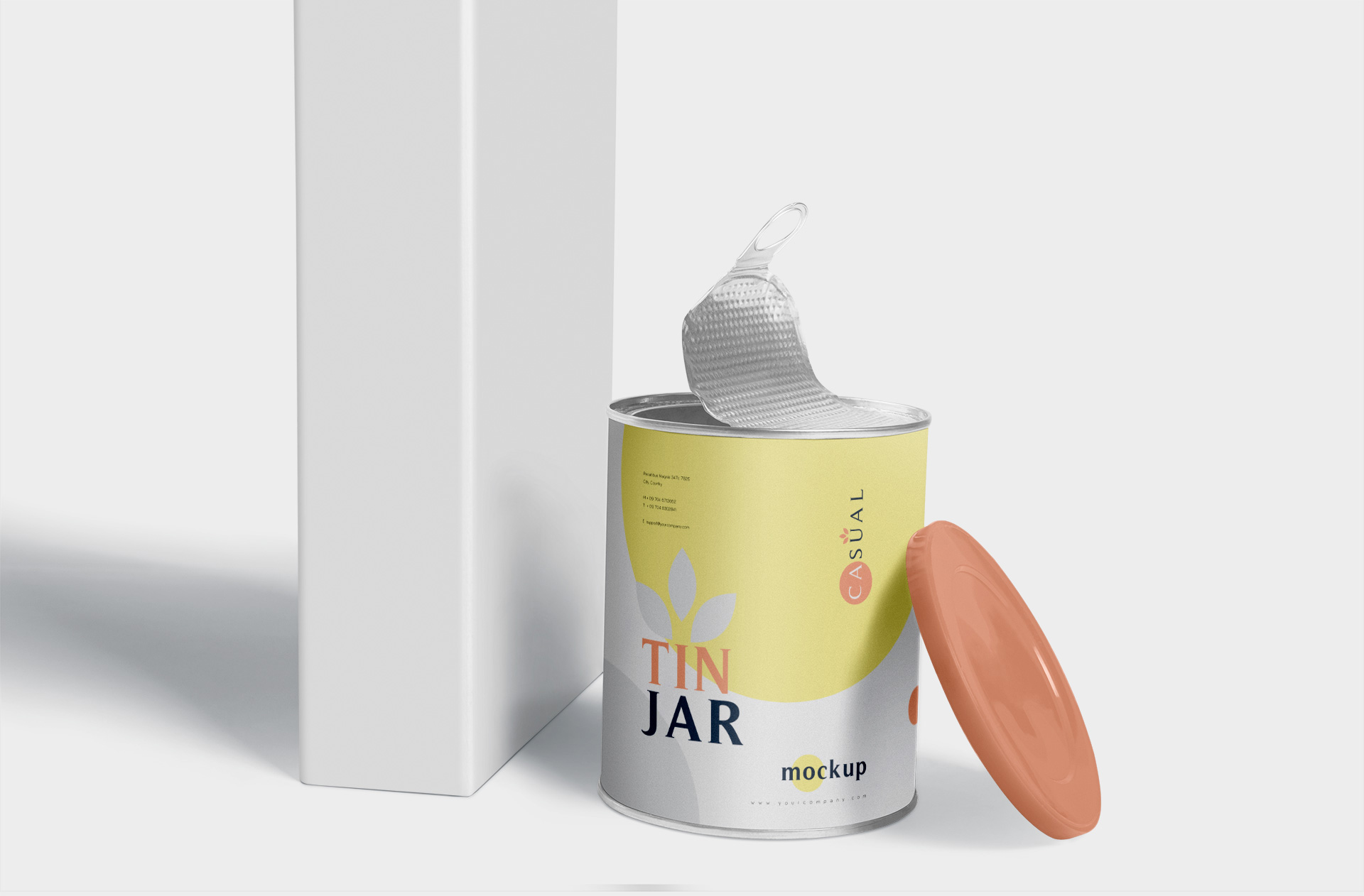 Realistic Tin Jar Mockup for Powdered Products