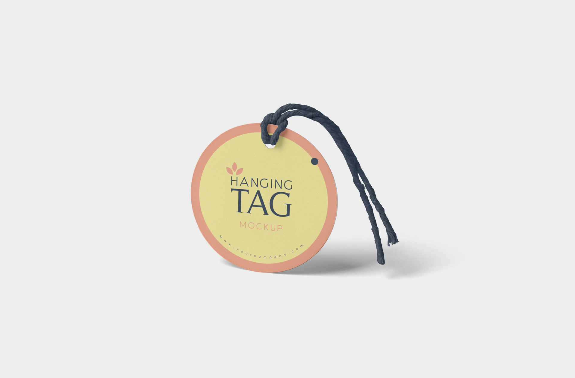 Round Hanging Tag Mockup for Branding Design