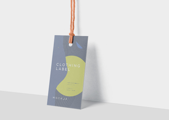 Hanging Clothing Label Mockup with Elegant Design