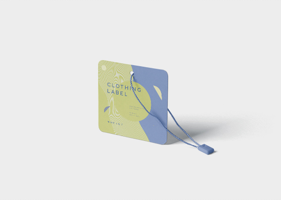 Square Clothing Label Mockup with Stylish Layout