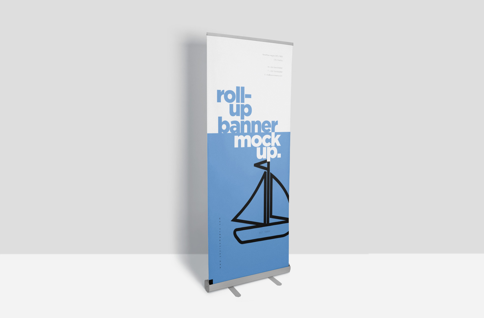Customizable Roll-Up Stand Banner Mockup