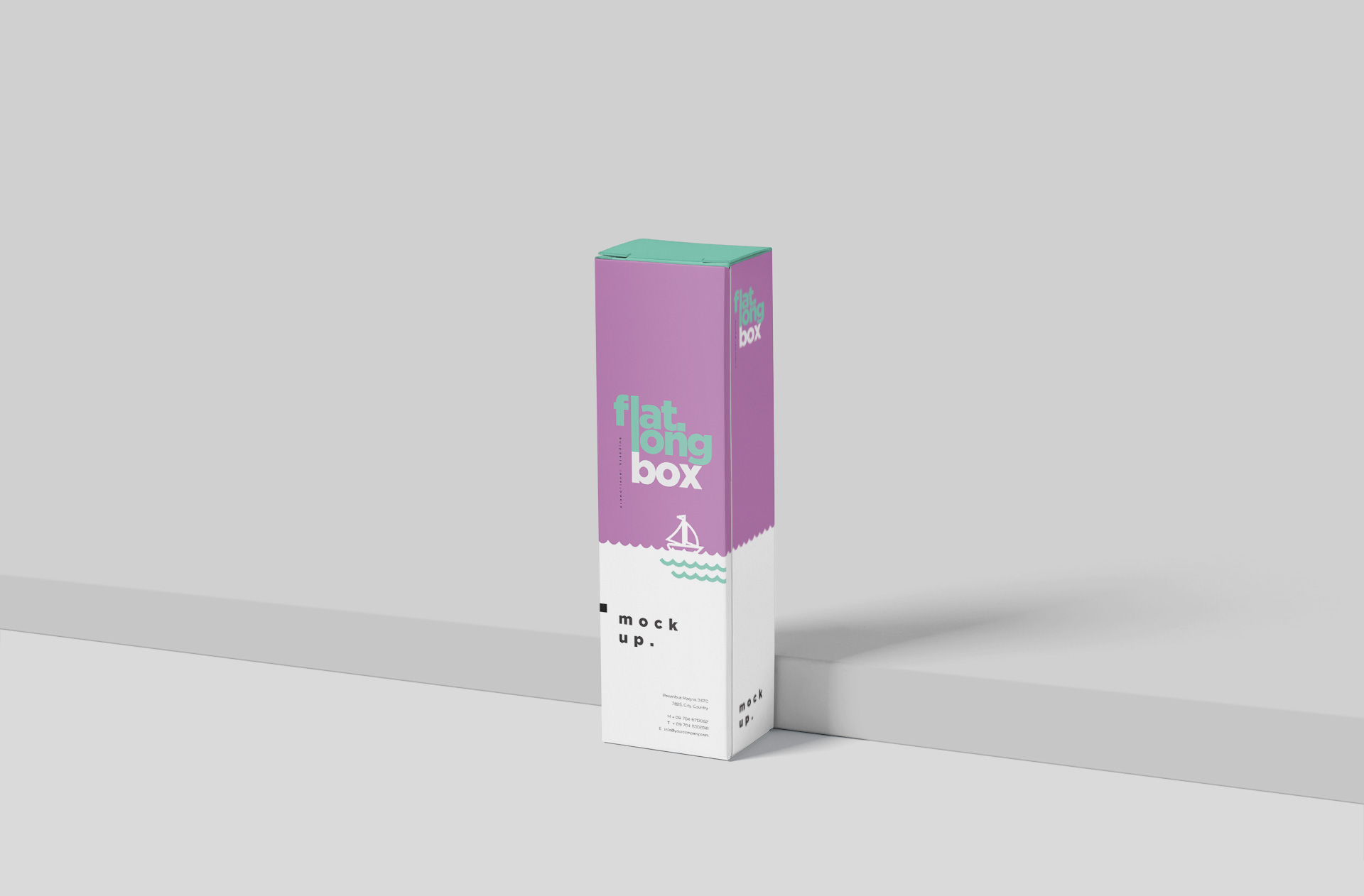 Vertical Flat Long Box Mockup – Standing Position