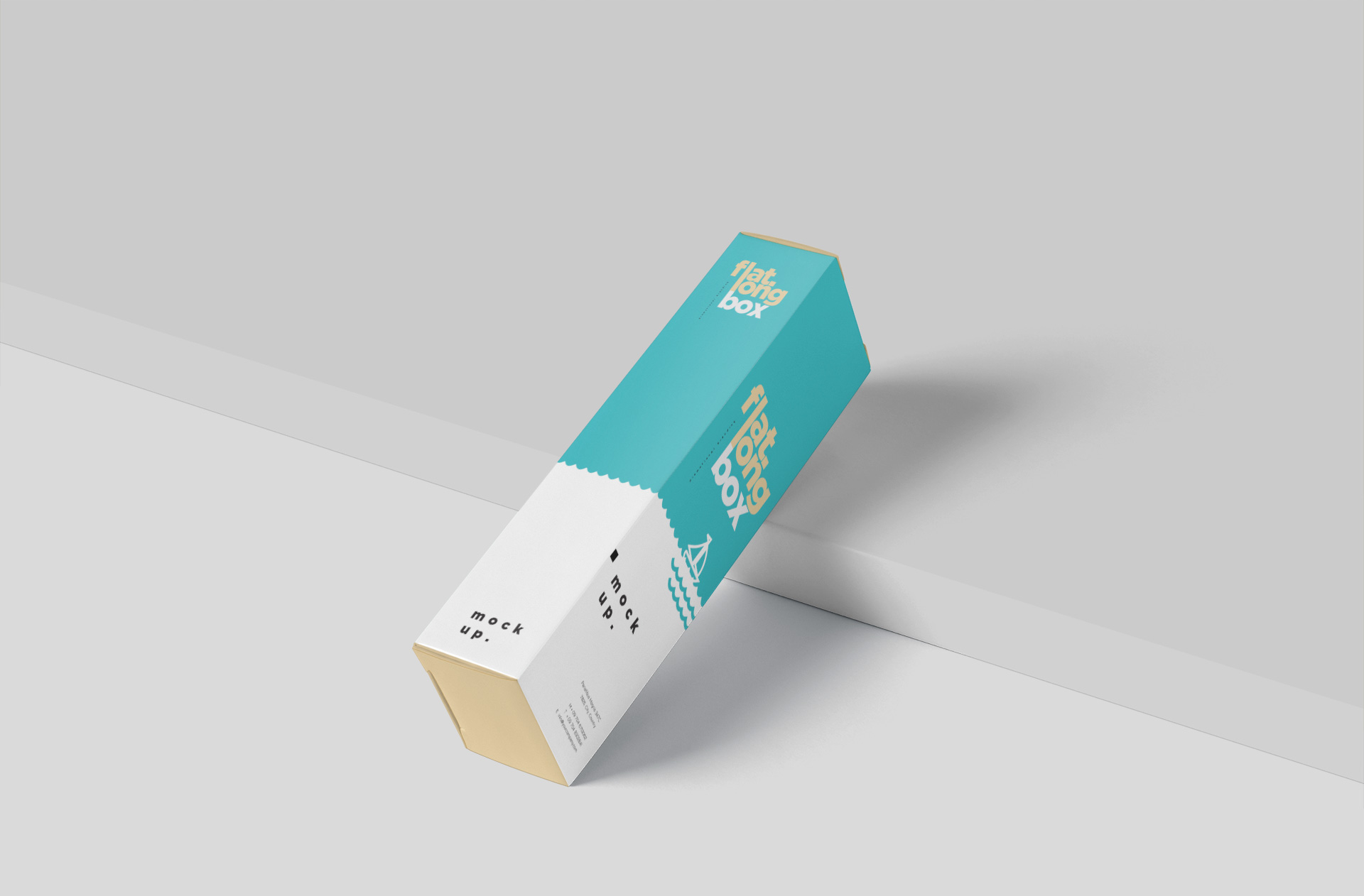 Floating Flat Long Box Mockup – 3D Perspective
