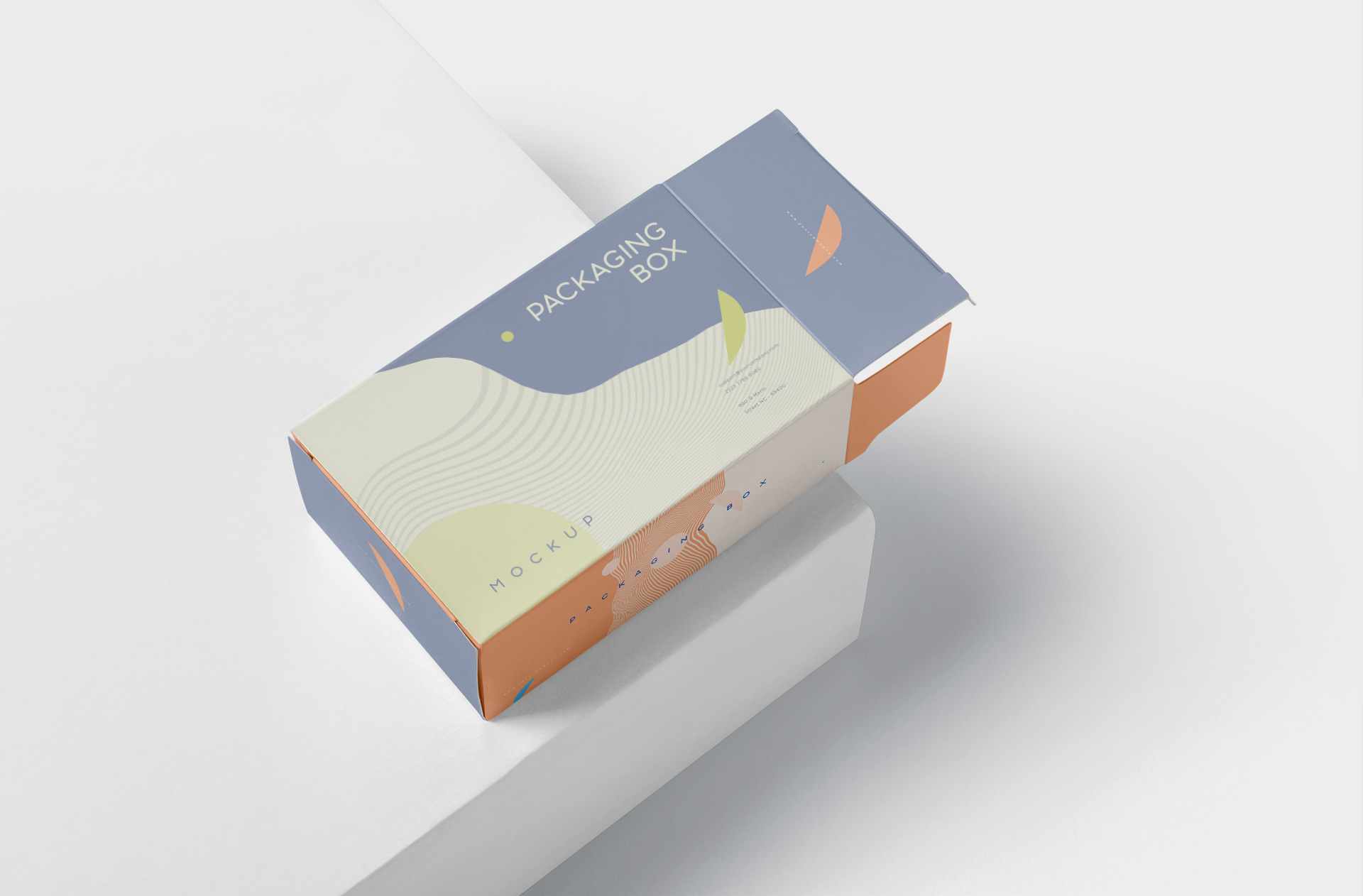 Floating Rectangular Box Mockup – 3D Perspective