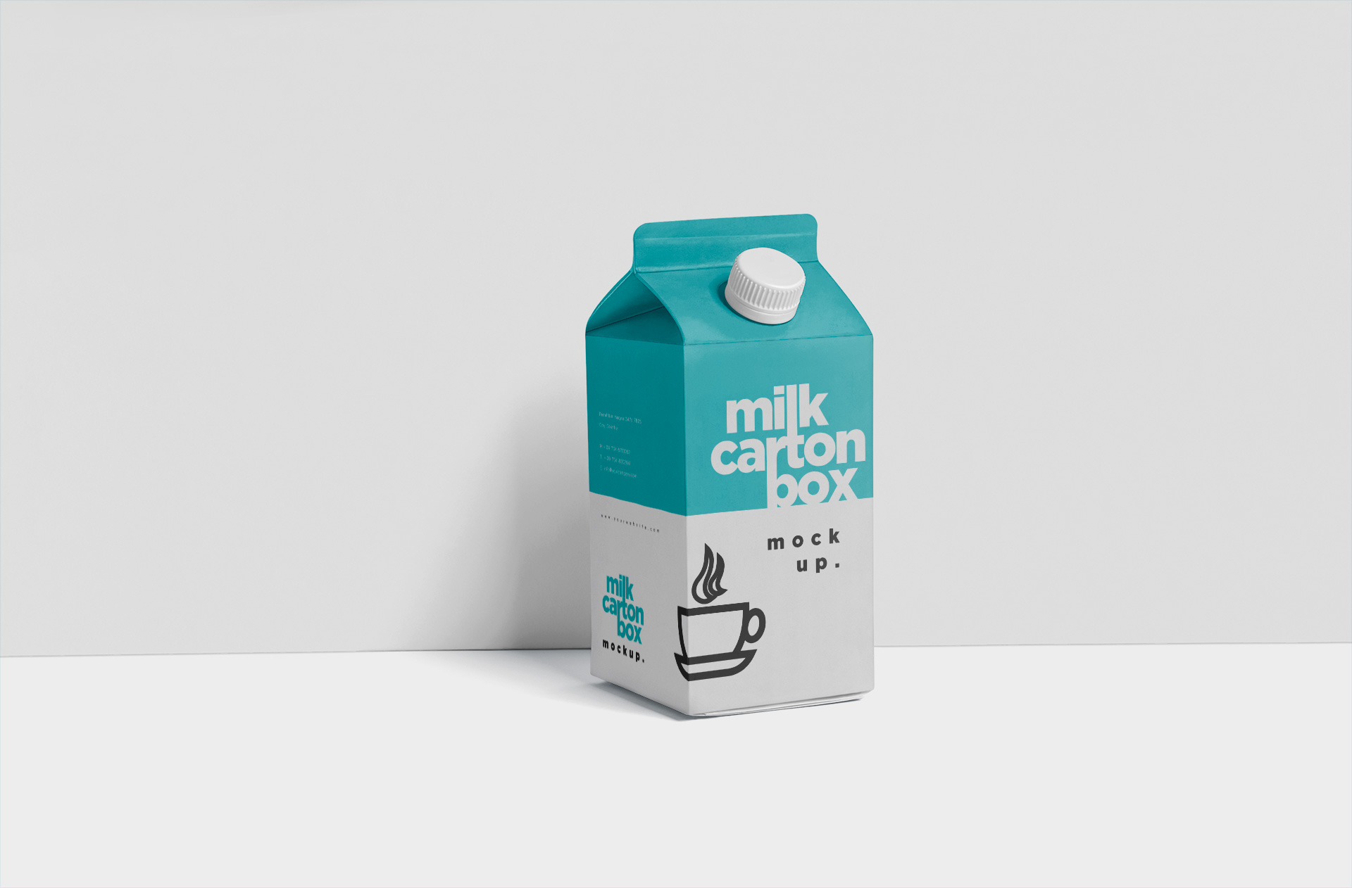 Realistic Milk Carton Box Mockup – Standing View