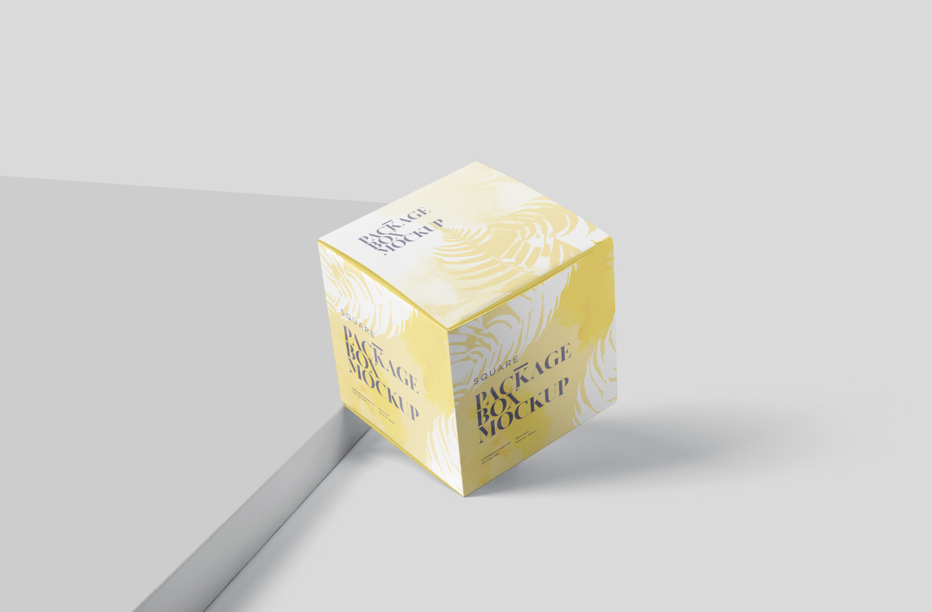 Realistic Cube Packaging Box Mockup – Standard View