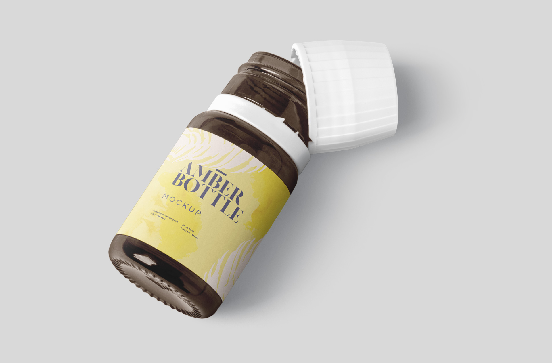 amber bottle mockup