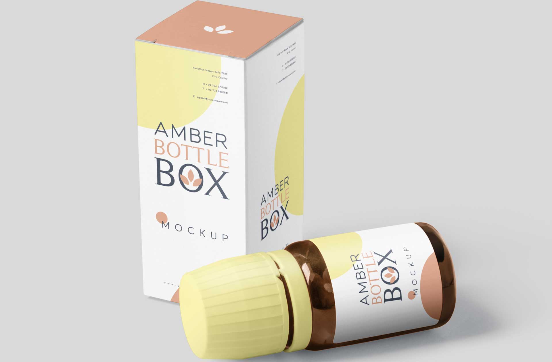 amber bottle mockup