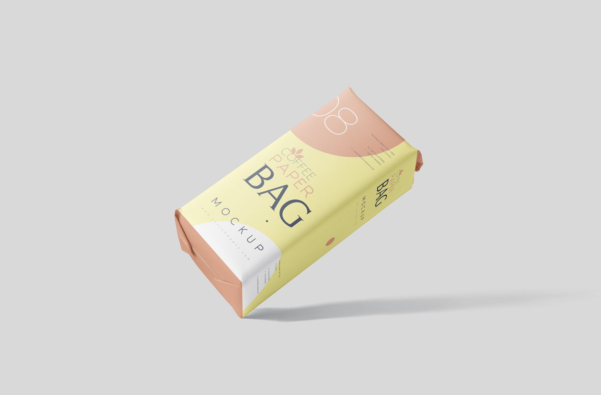 Floating Coffee Paper Bag Mock-up