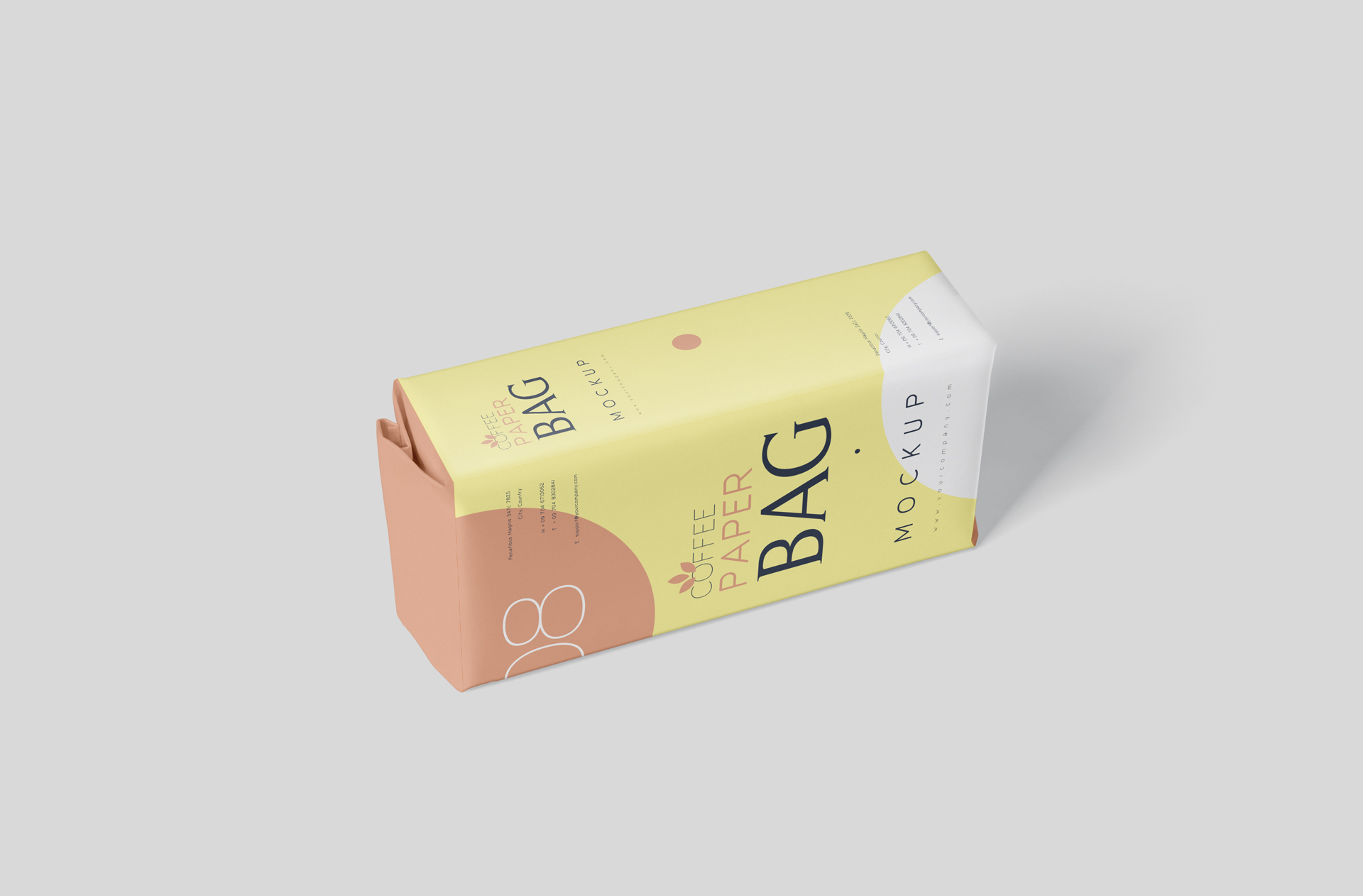 Horizontal Coffee Paper Bag Mockup for Branding