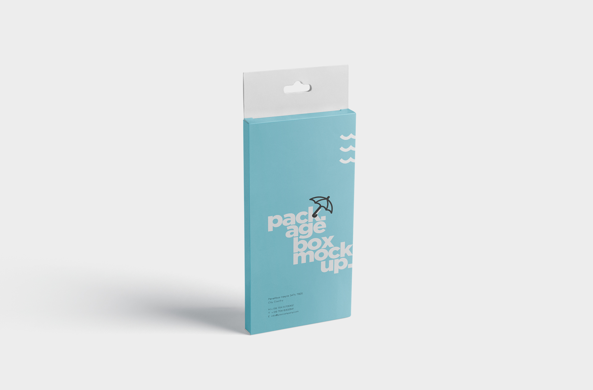 Minimal Hanging Box Mockup for Product Packaging