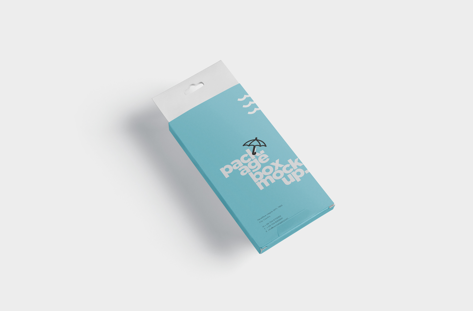 Modern Hanging Product Box Mockup with Realistic Shadows