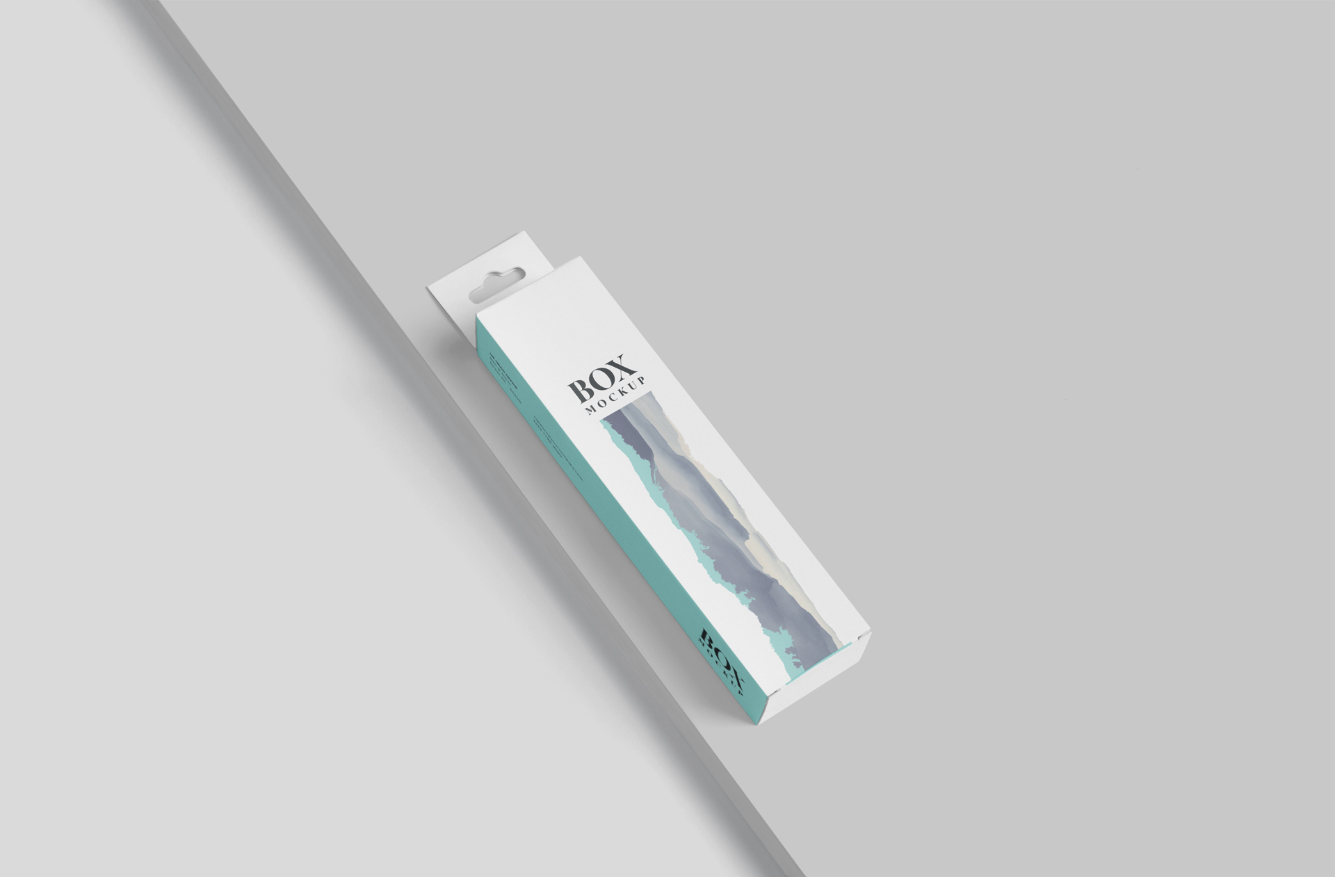 Realistic Window Box Mock-up with Hanging Tab