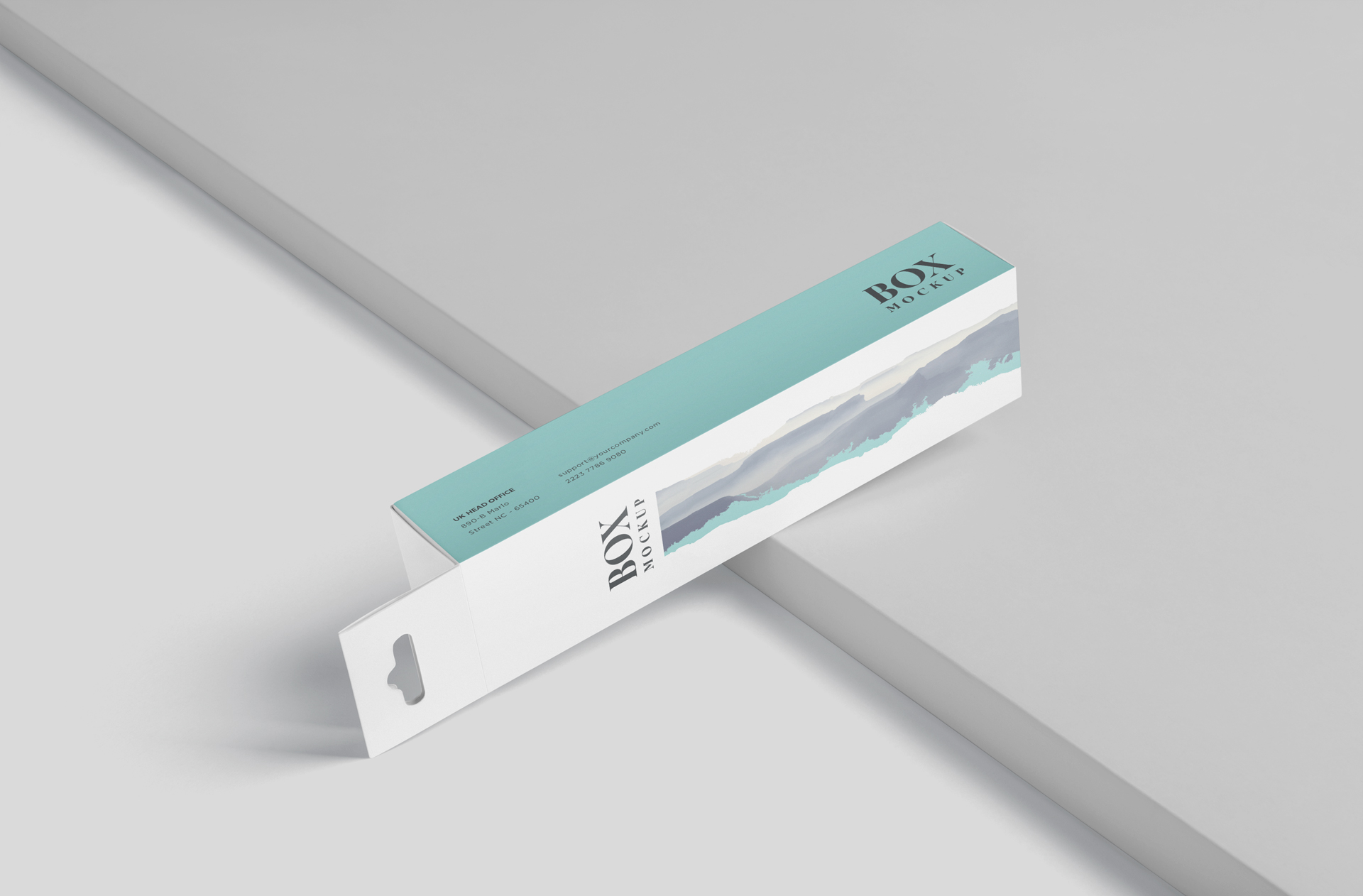 Premium Rectangular Box Mockup with Transparent Front