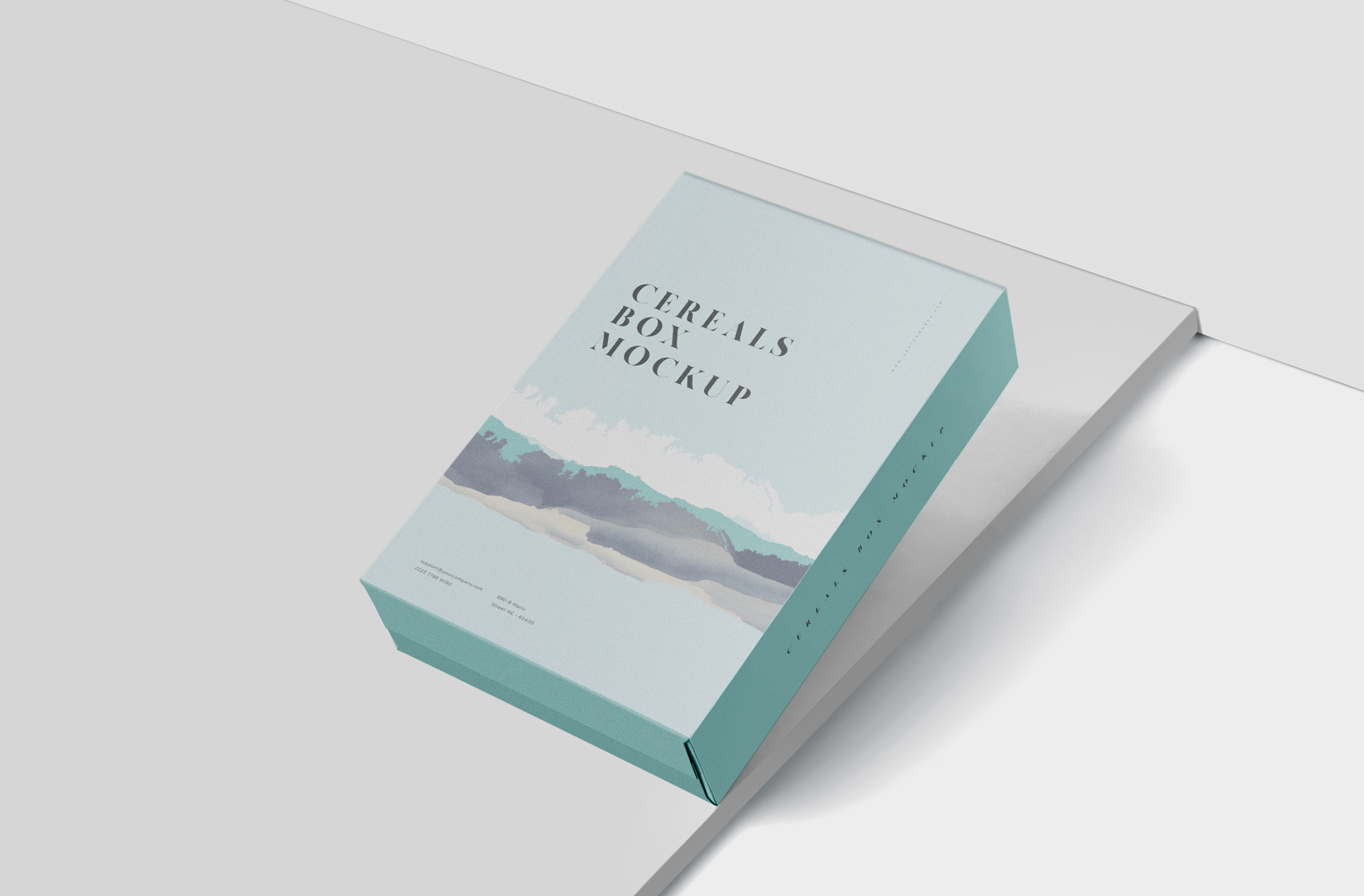 Custom Printed Cereal Box Mock-up for Breakfast Products
