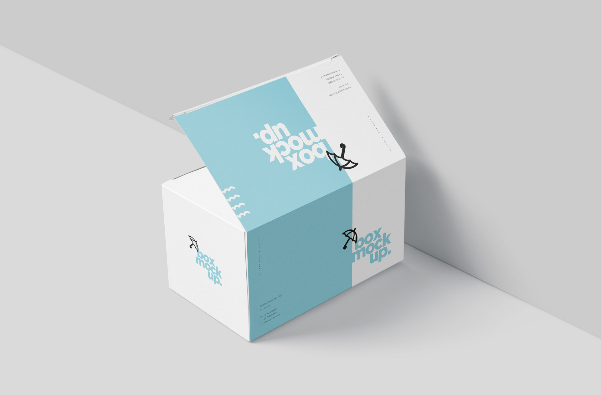 Modern Corrugated Box Mockup for Parcel Packaging