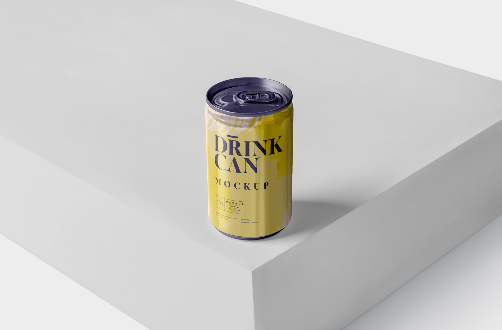 Standing Drink Can Mock-Up with Realistic Details