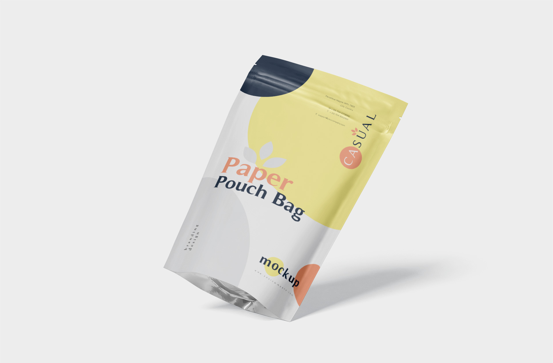 Floating Paper Pouch Mock-Up for Custom Branding
