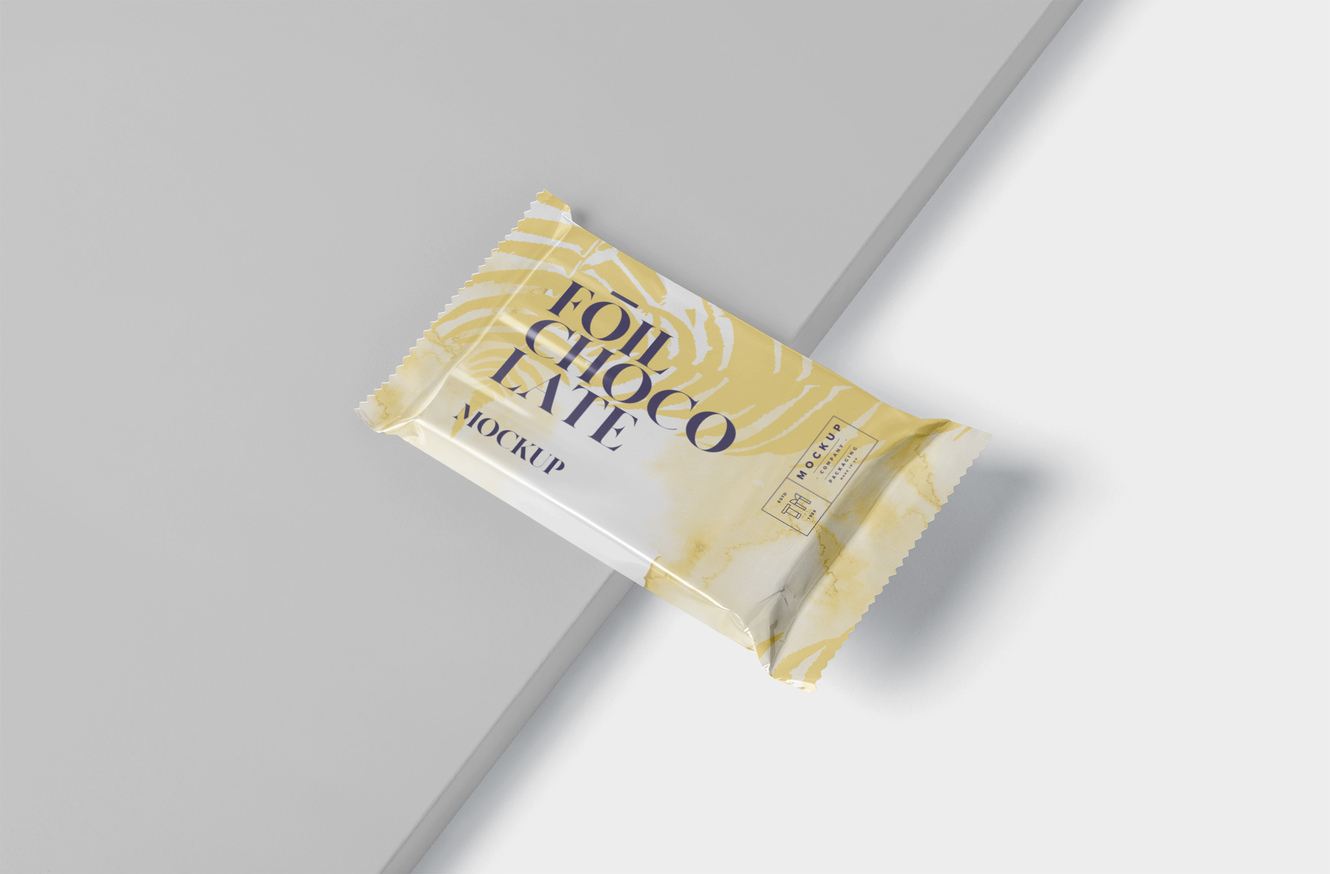 Foil Chocolate Wrapper Mockup with Realistic Design