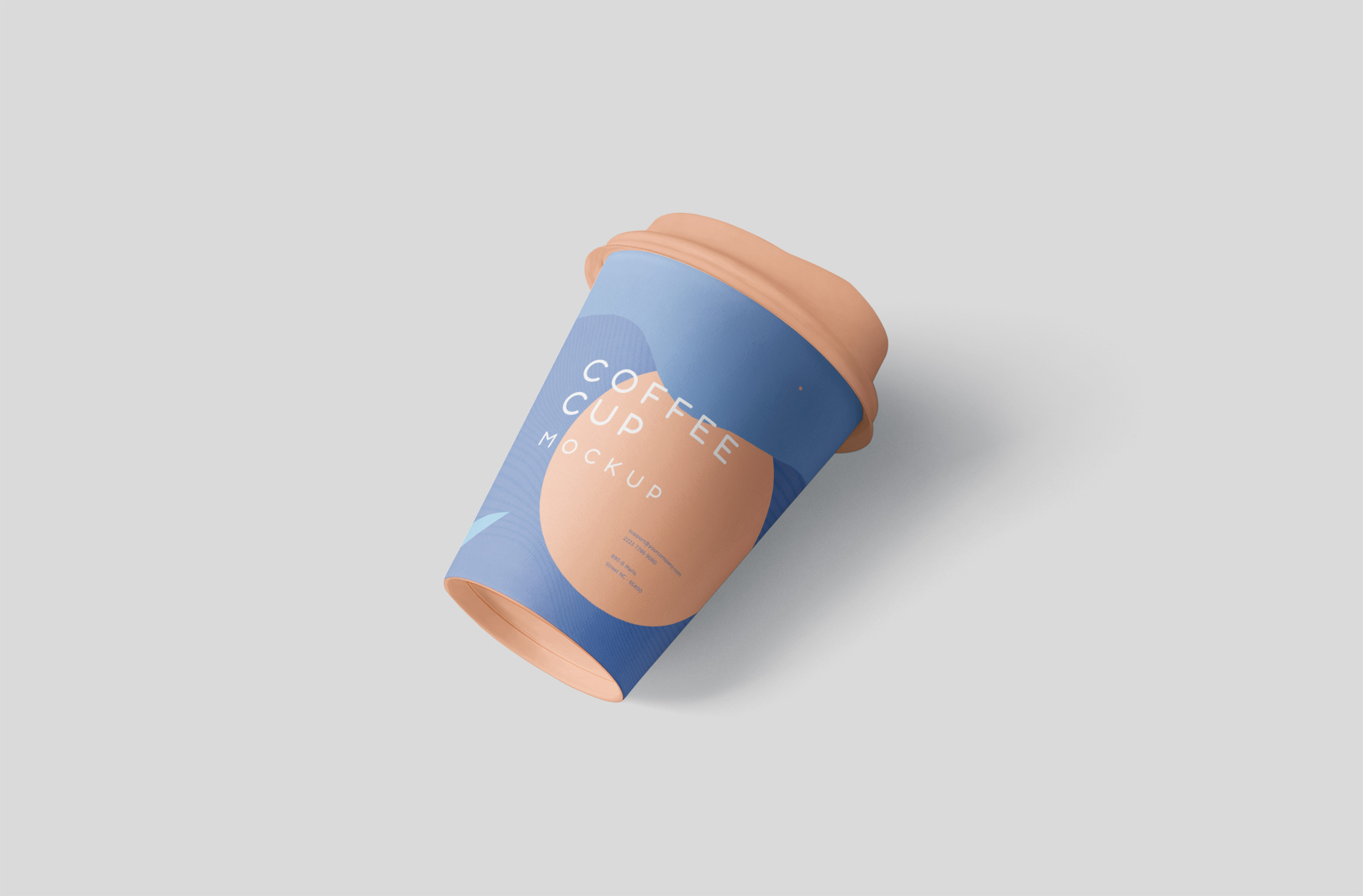 Realistic Floating Coffee Cup Mock-Up – Paper Lid