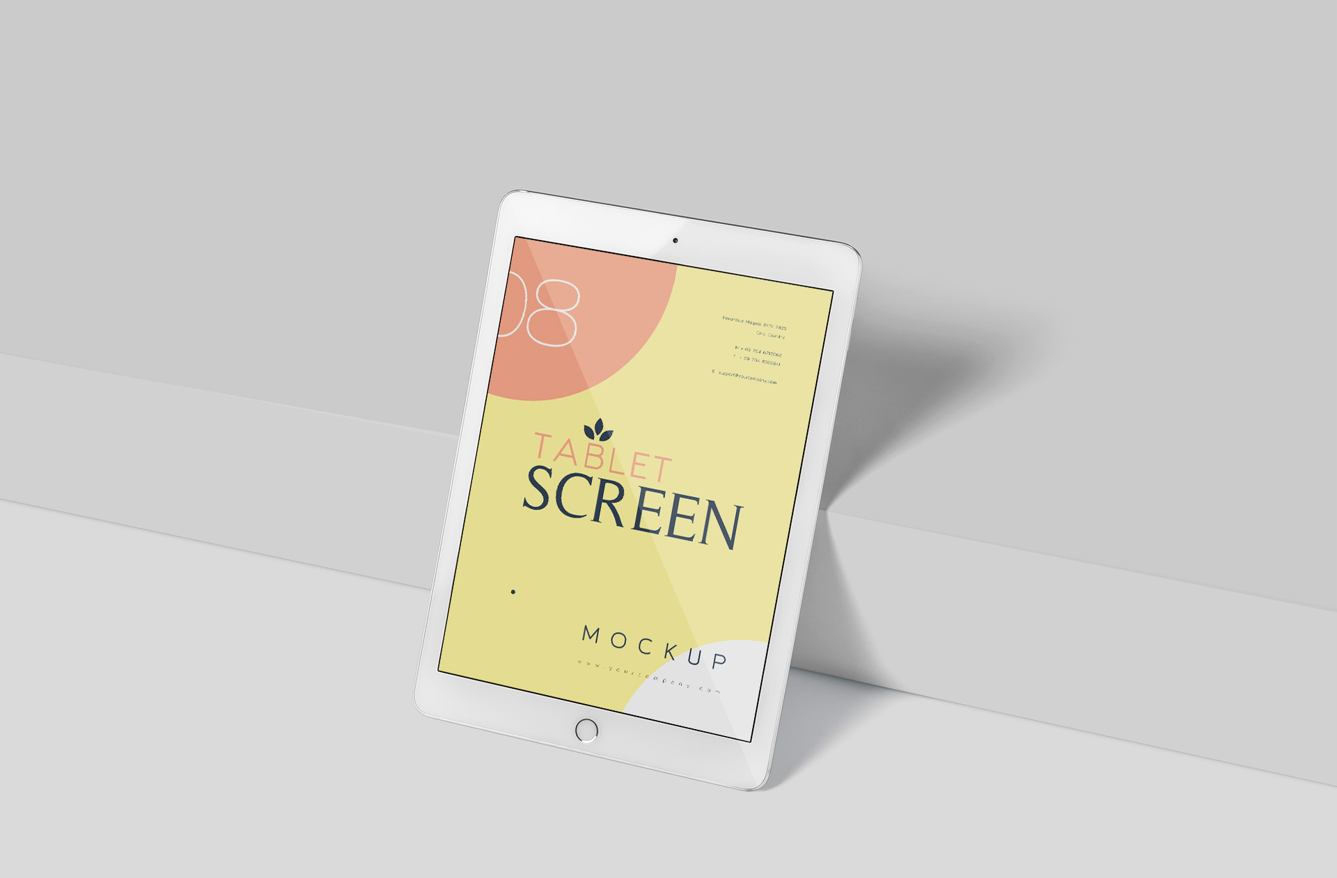 Minimalist Tablet Mockup with Realistic Shadows