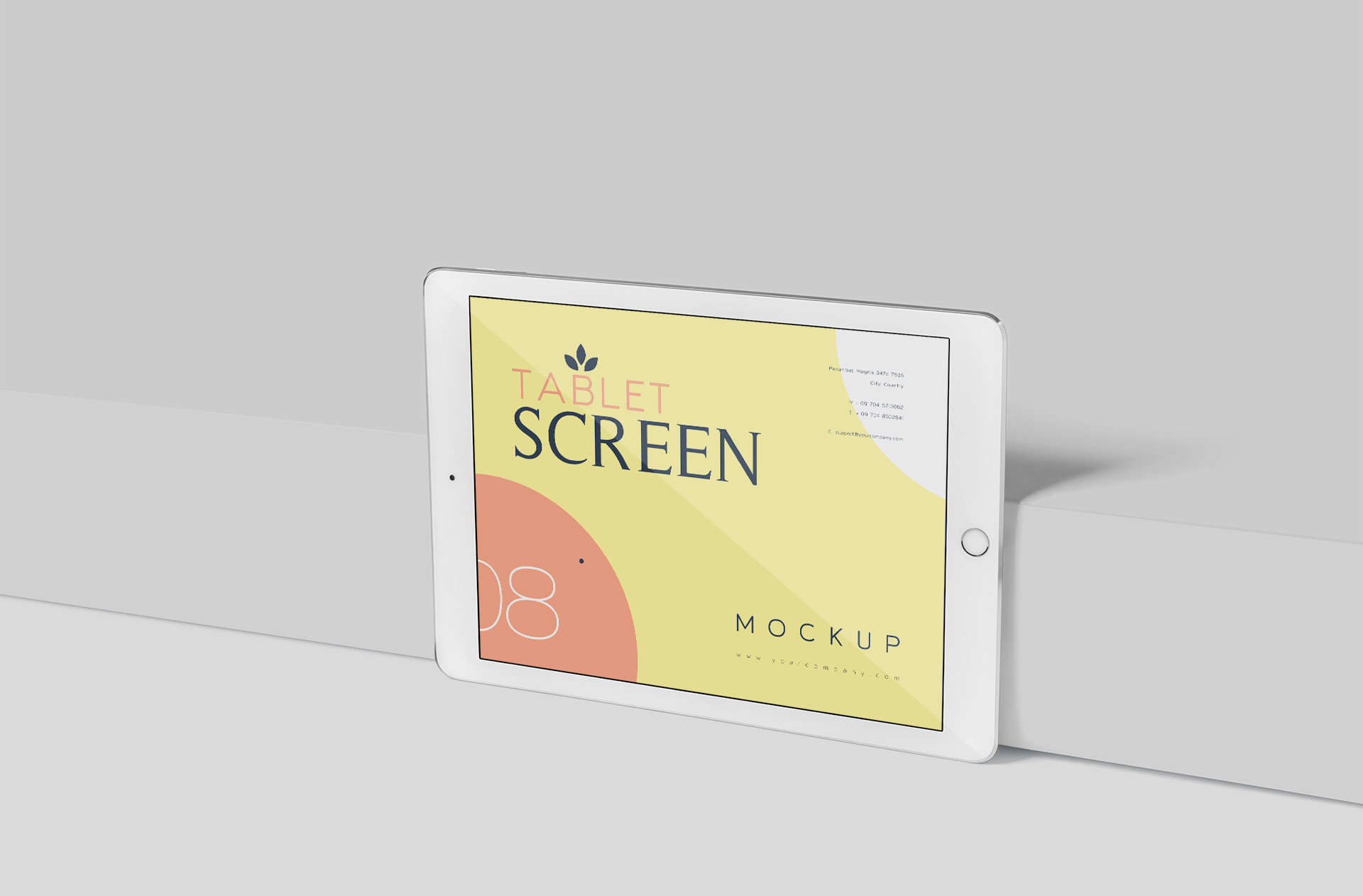 Tablet Mockup with Front-Facing and Side View Display