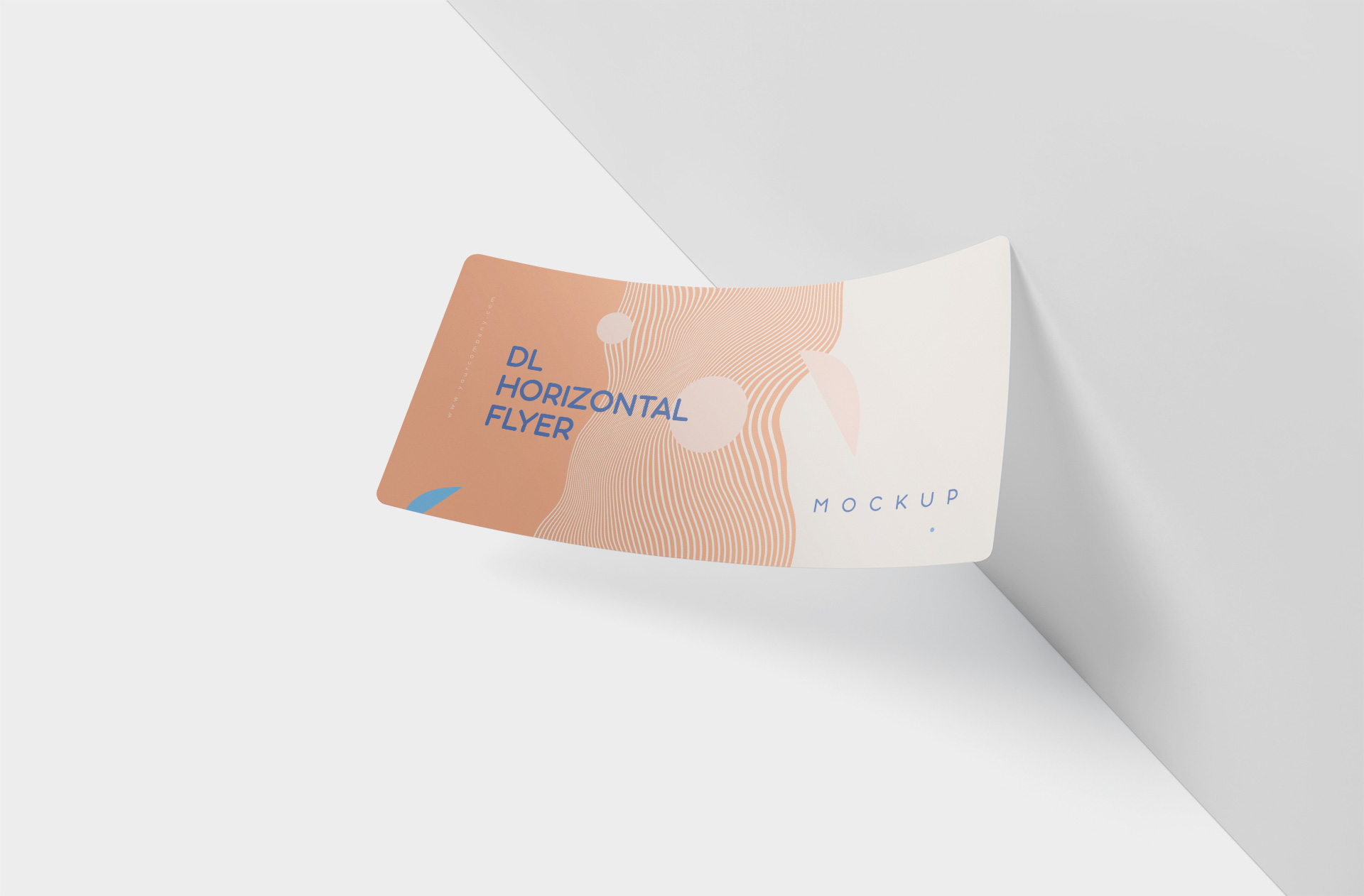 Curved DL Horizontal Flyer Mockup with Realistic Effect