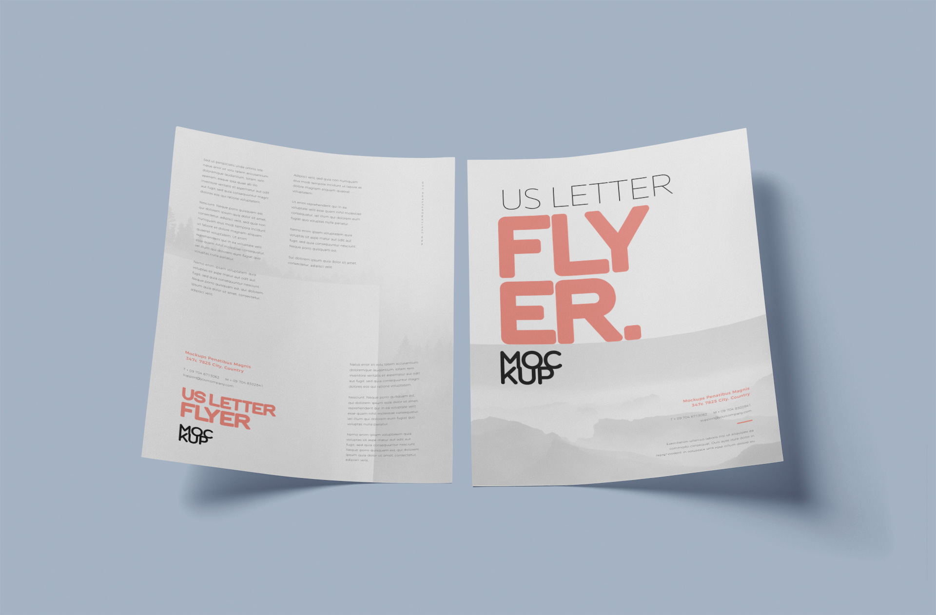 Curved US Letter Flyer Mockup for Branding