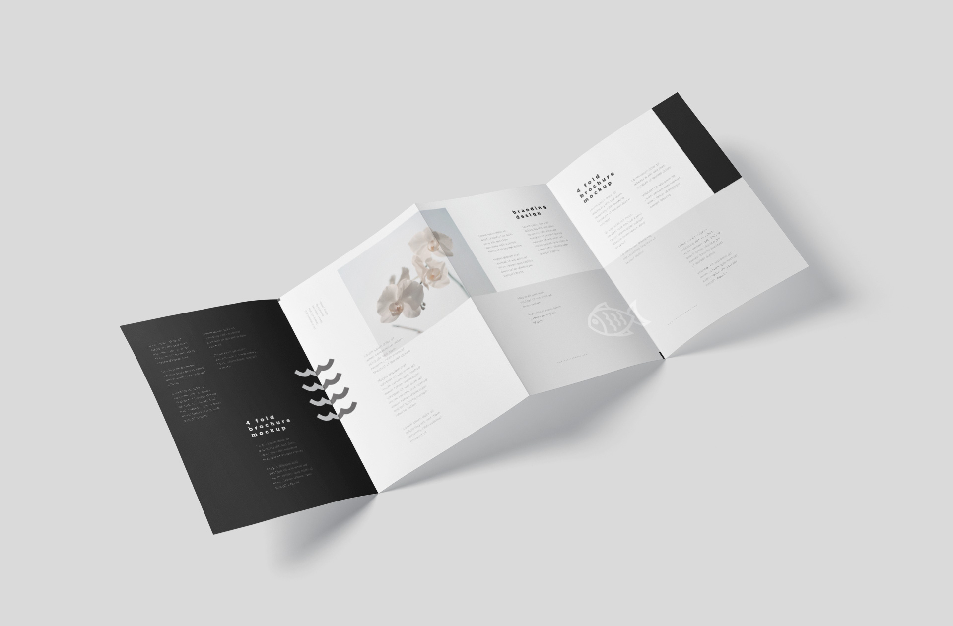 Photorealistic A4 4-Fold Brochure Mockup
