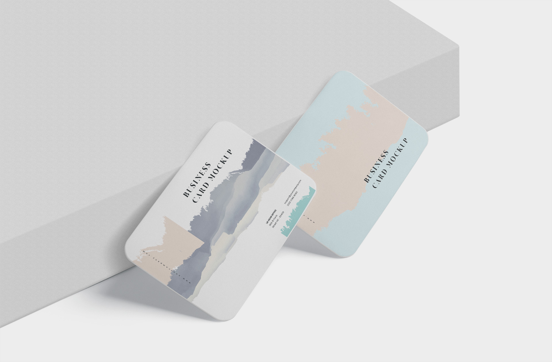 Minimalist Rounded Business Card Mockup – Stylish Layout