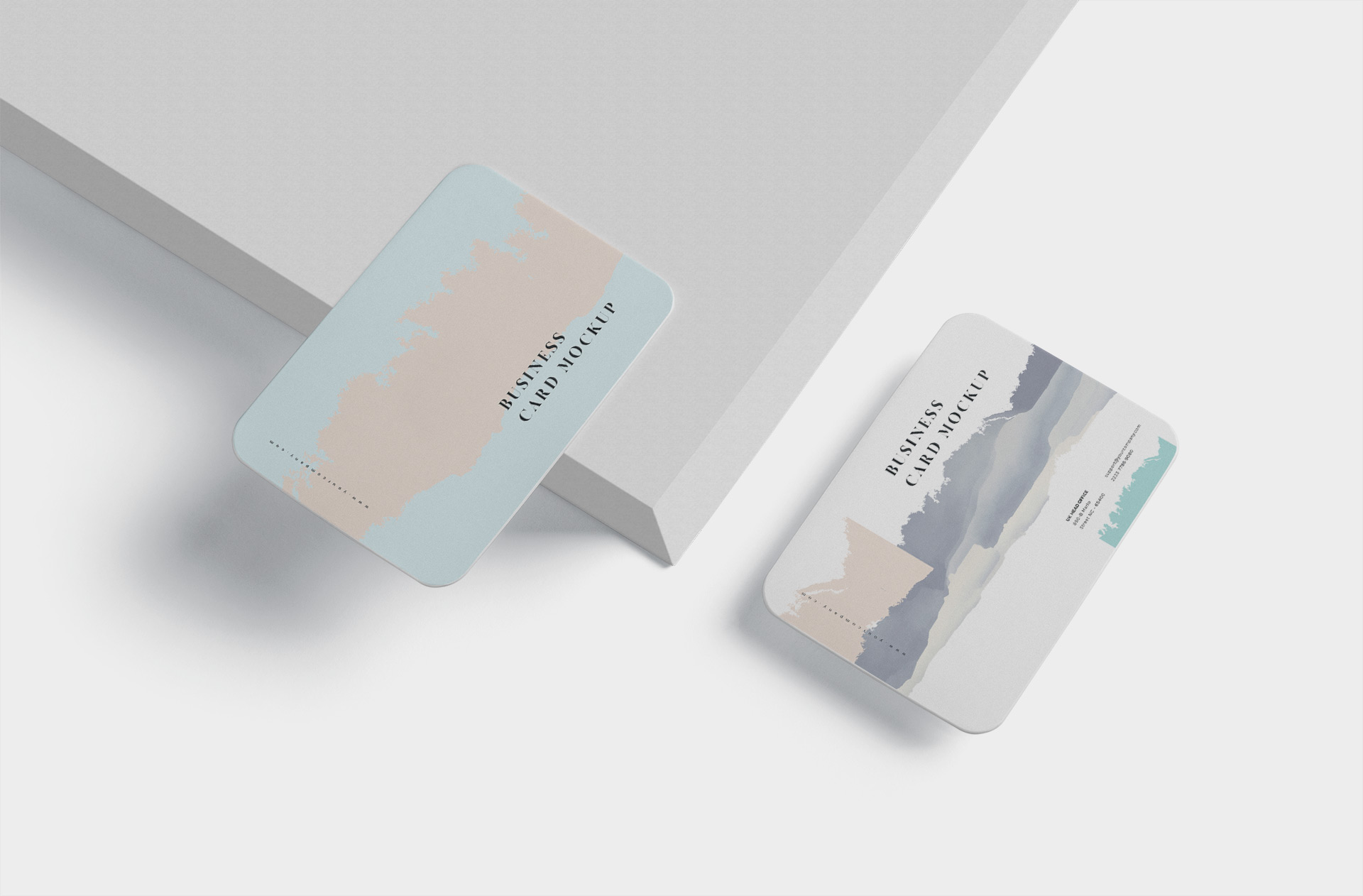 Stacked Rounded Business Card Mockup – Professional Identity