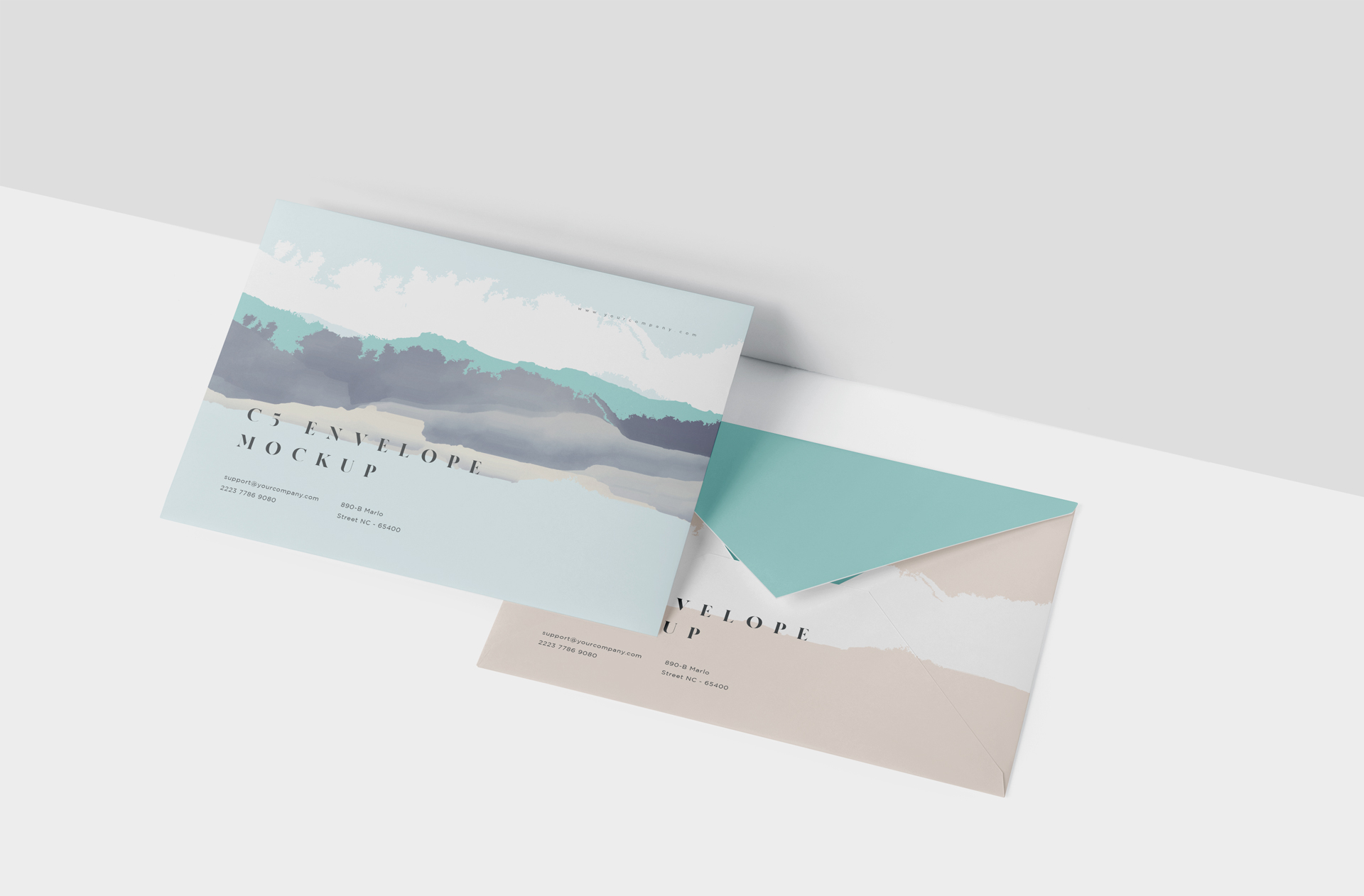 C5 Envelope Mockup – Front & Back Design