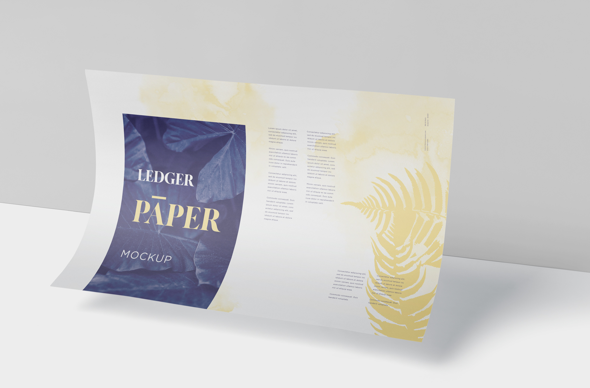 Ledger Paper Mockup – Curved Layout