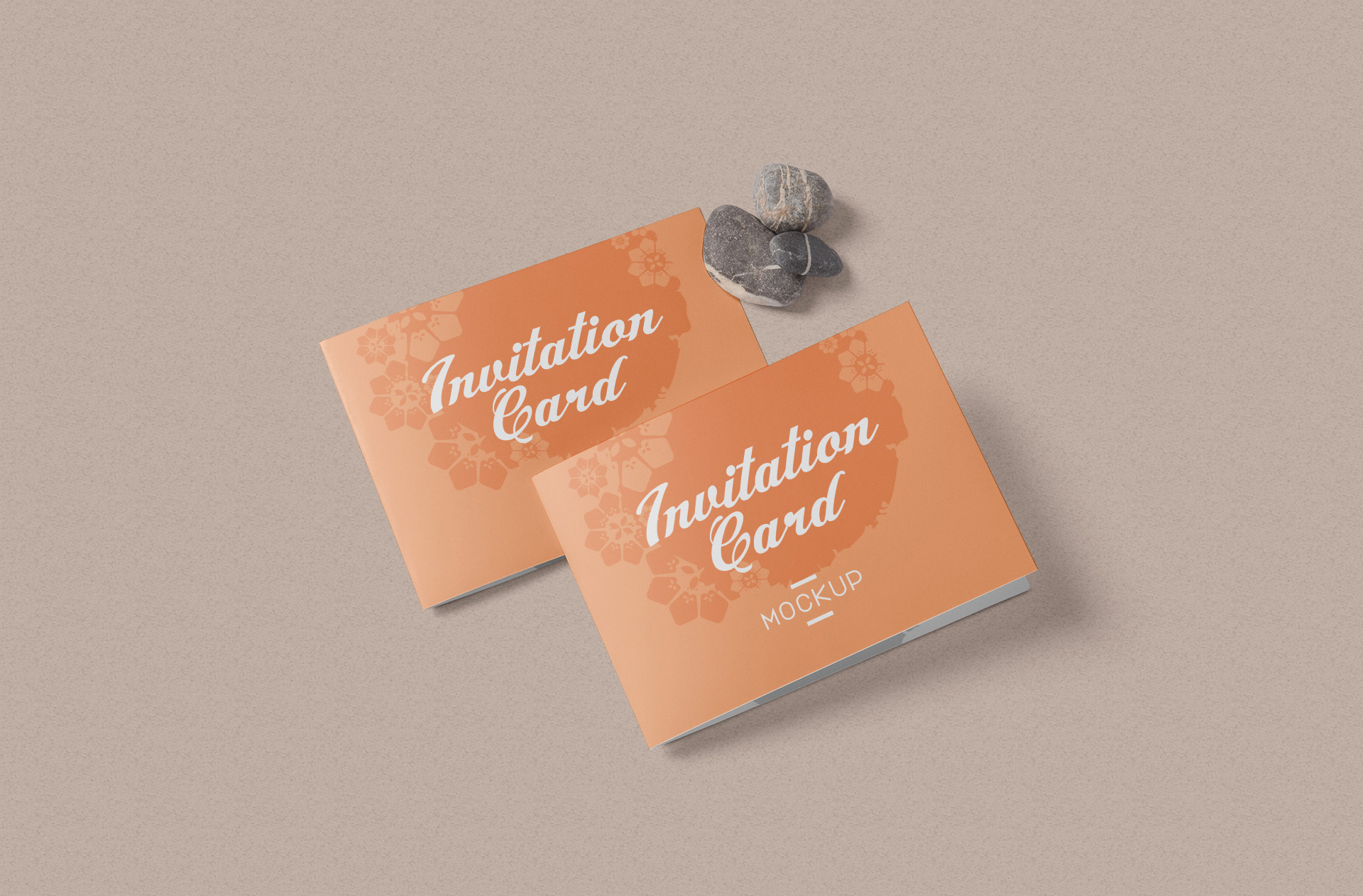Minimalist Folded Invitation Card Mockup Set