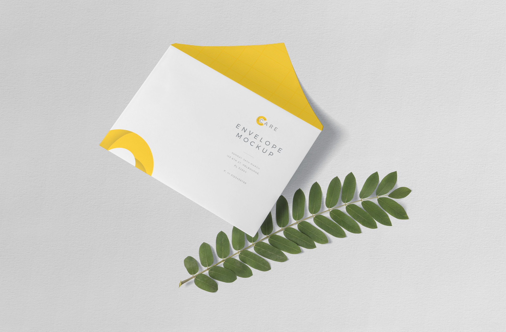 Realistic Business Envelope Mockup with Top View