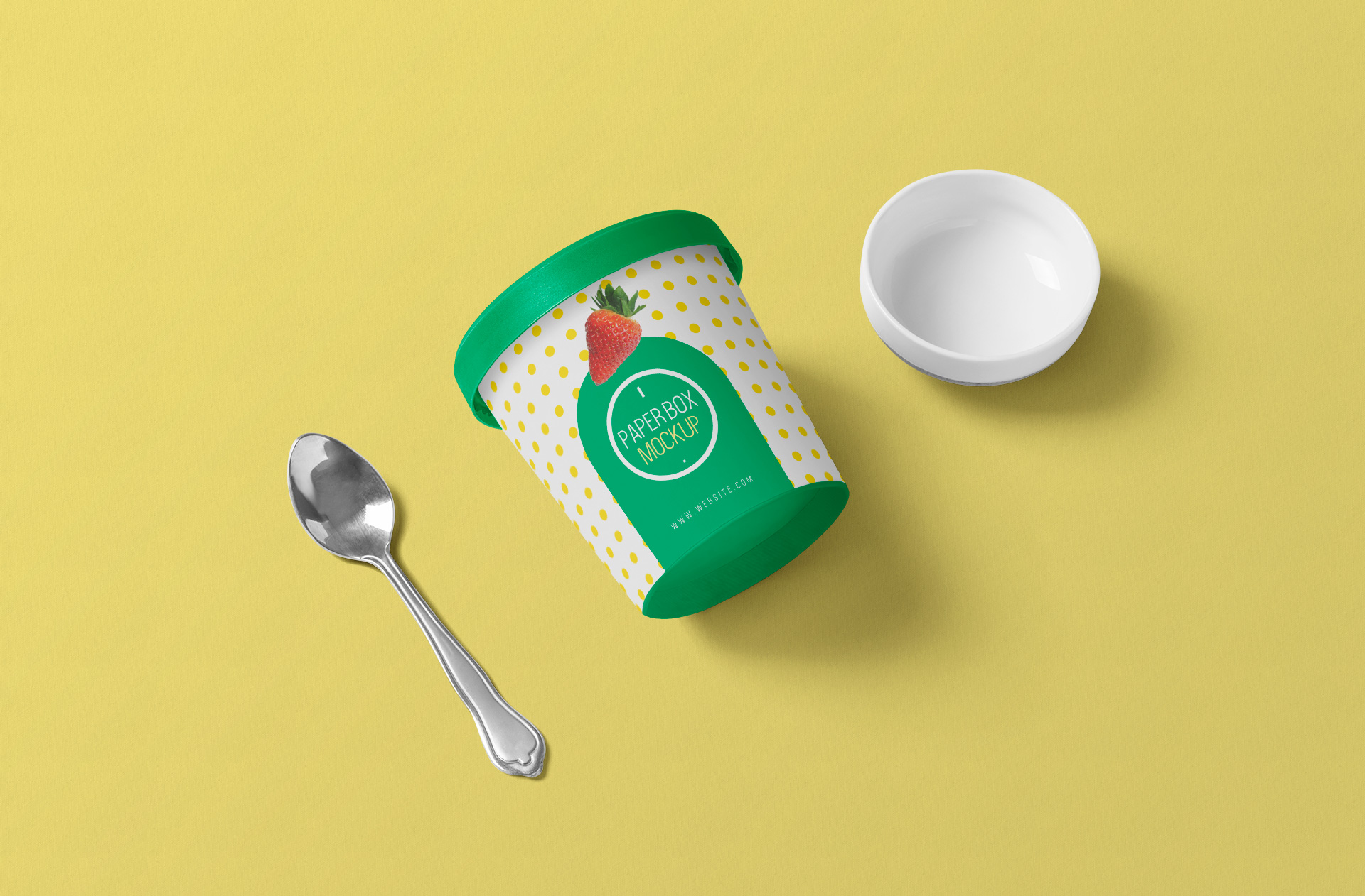 Realistic Ice Cream Paper Cup Mockup for Branding