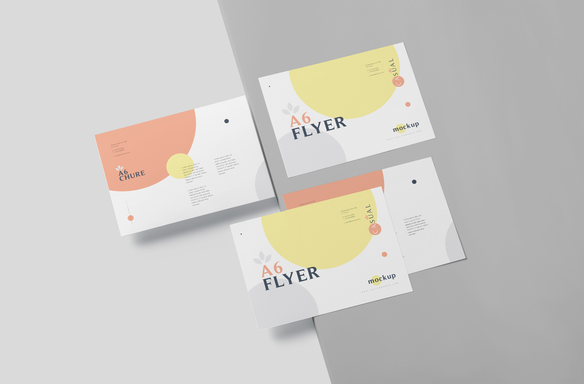 A6 Flyer Mockup Set – Multiple Pages